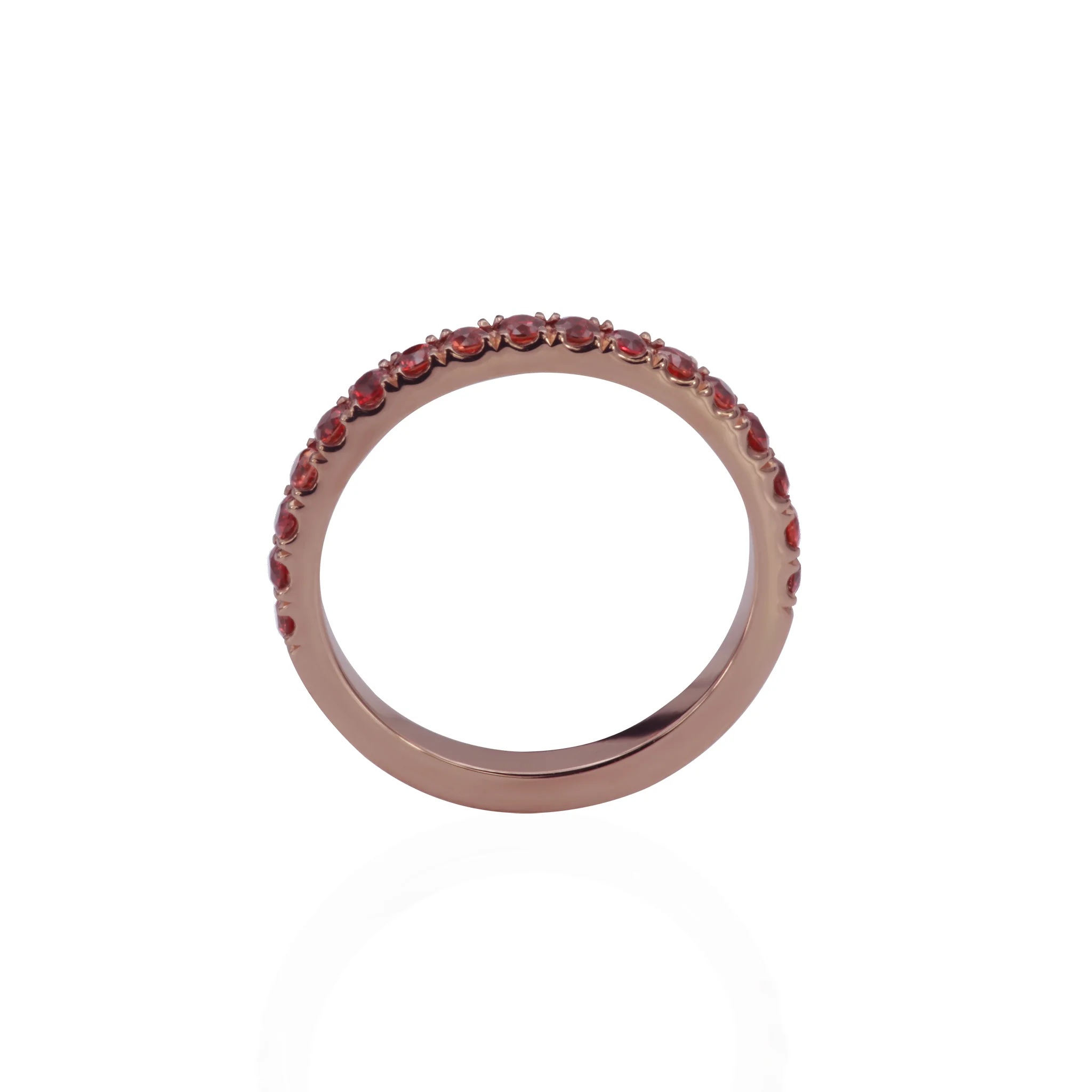 14k Rose Gold Half Eternity with 0.68cts Natural Round Orange Sapphires - Image 5