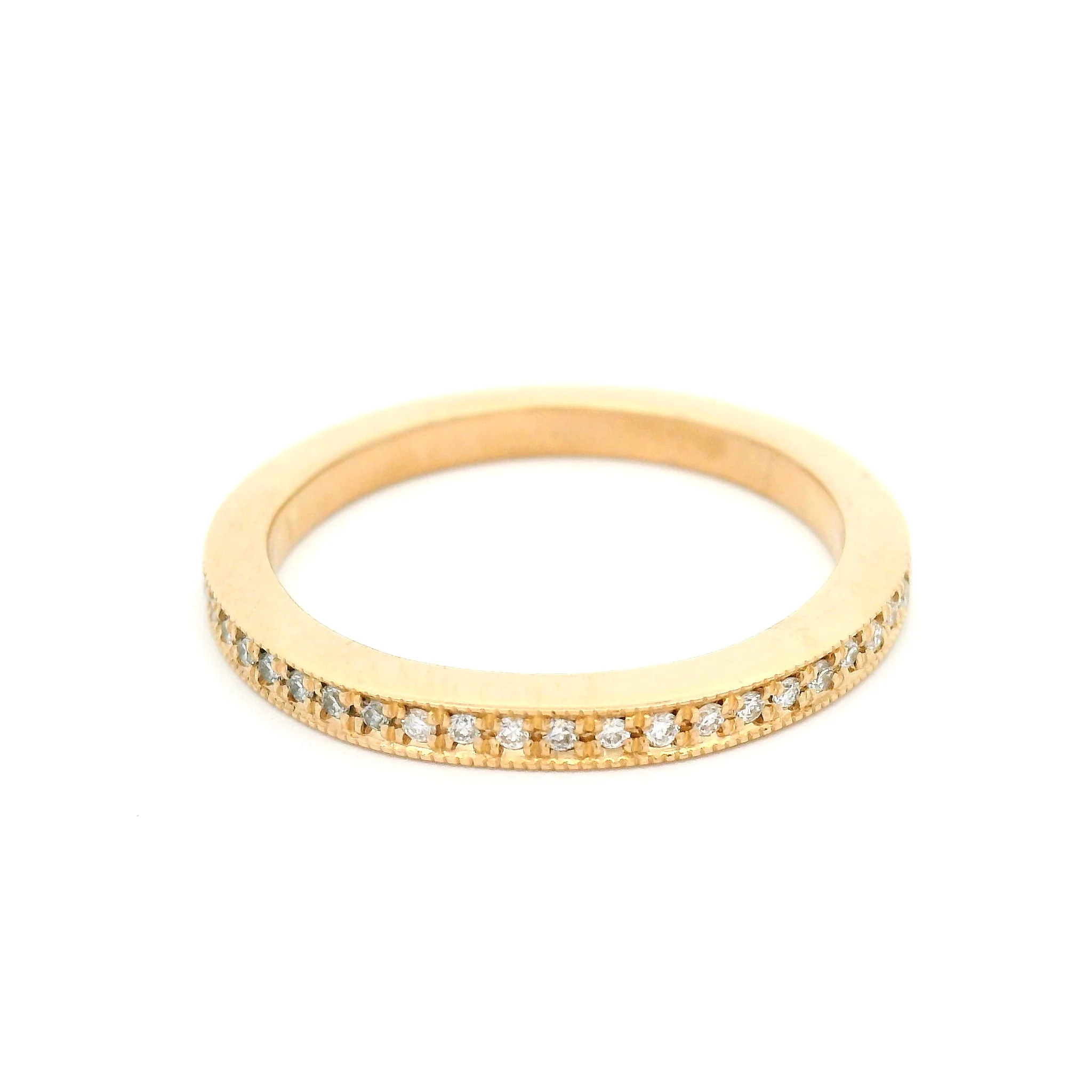14k Yellow Gold Half Eternity with 0.11cts Bead-Set Lab-Grown Diamonds - Image 2