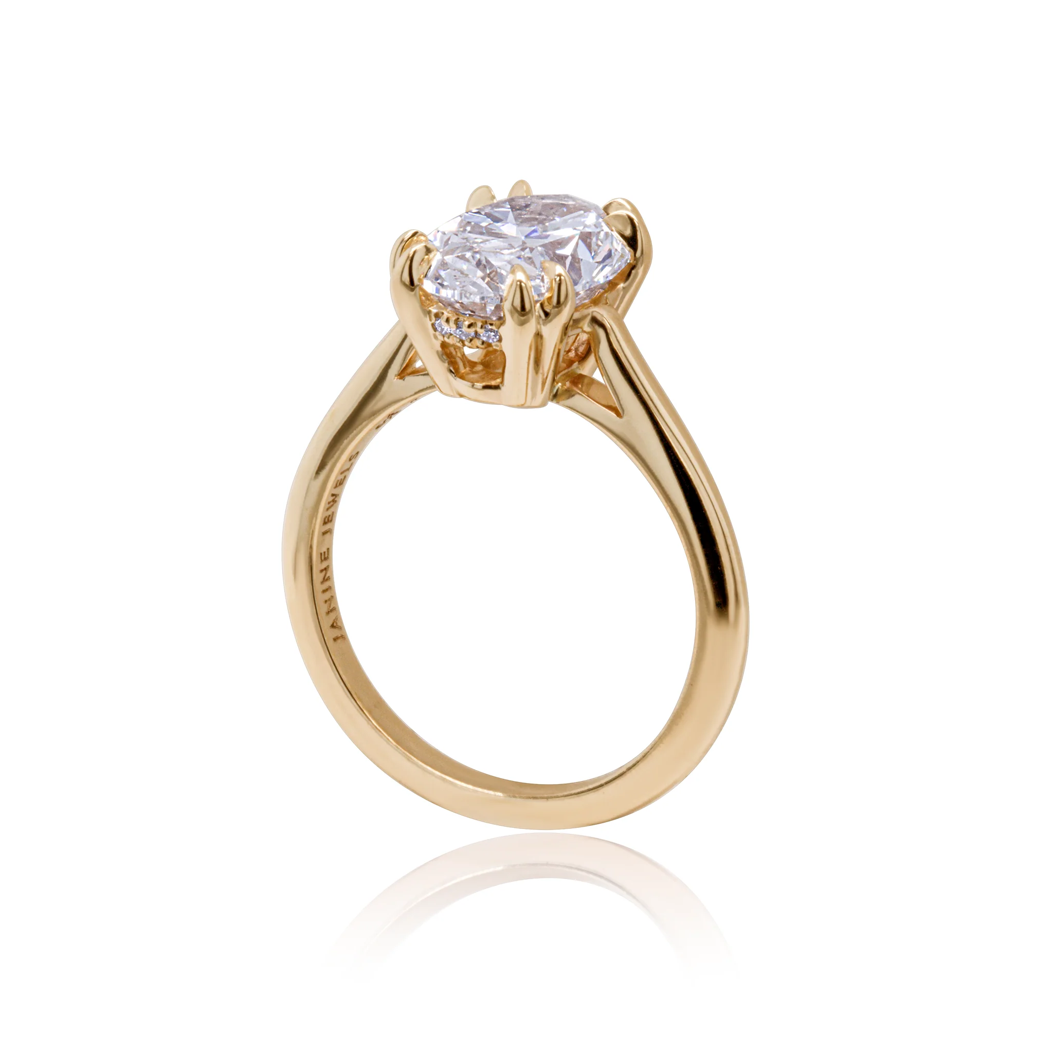 14k Yellow Engagement Ring with 2.86ct Lab-Grown Diamond & Accent Lab-Grown Diamonds - Image 4
