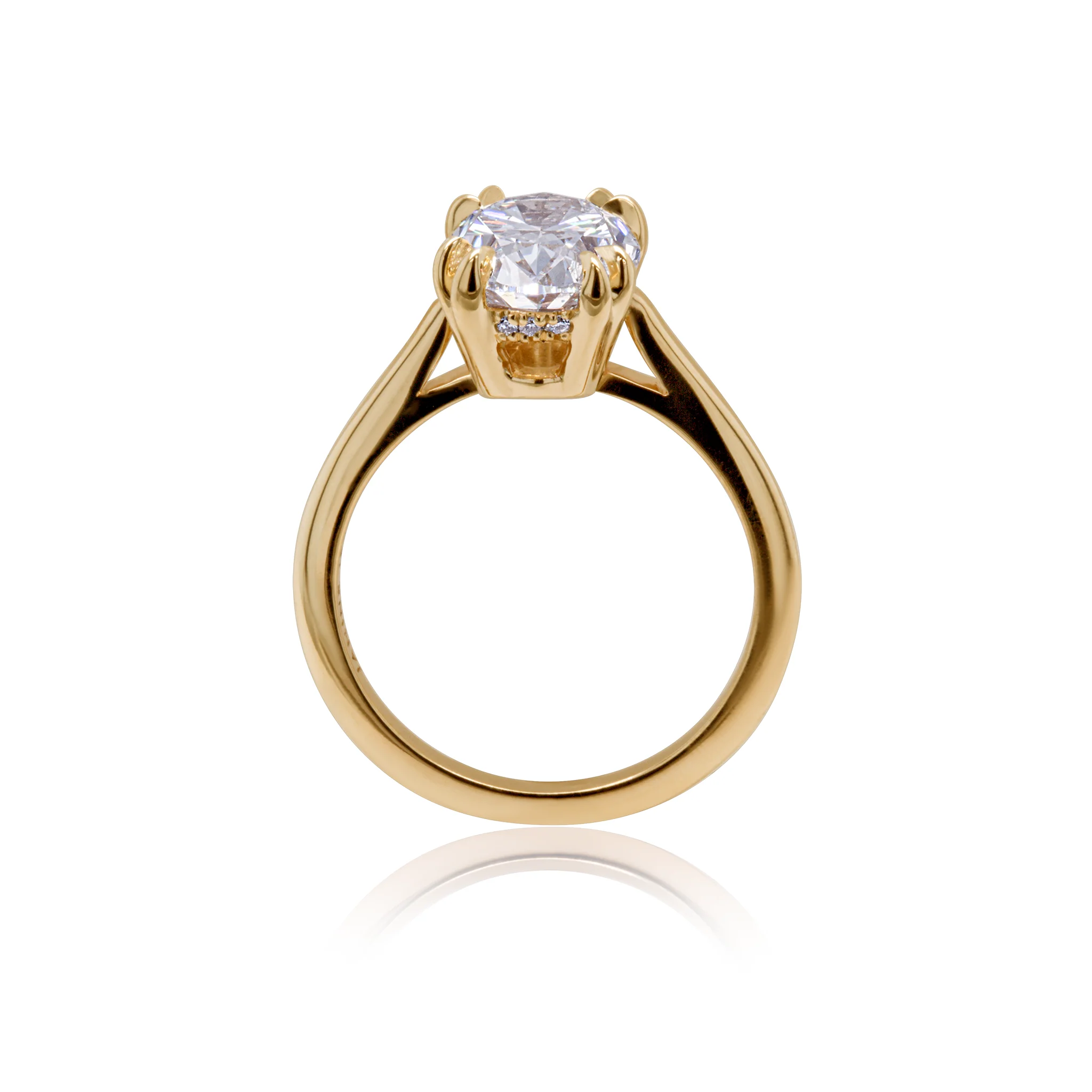 14k Yellow Engagement Ring with 2.86ct Lab-Grown Diamond & Accent Lab-Grown Diamonds - Image 5