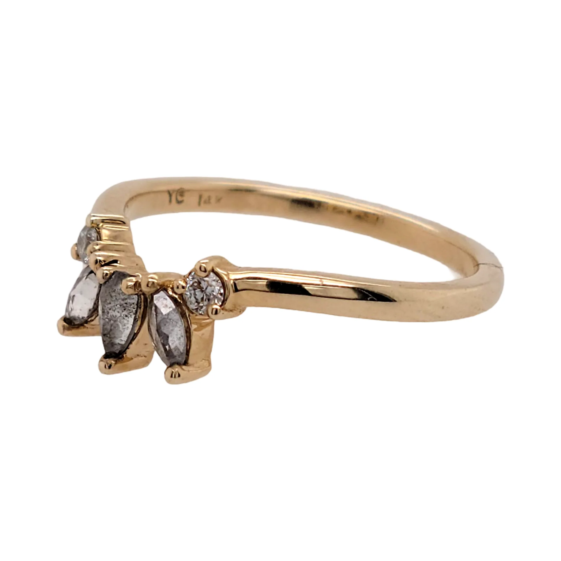 Salt and Pepper Diamond Contour Band - Image 2