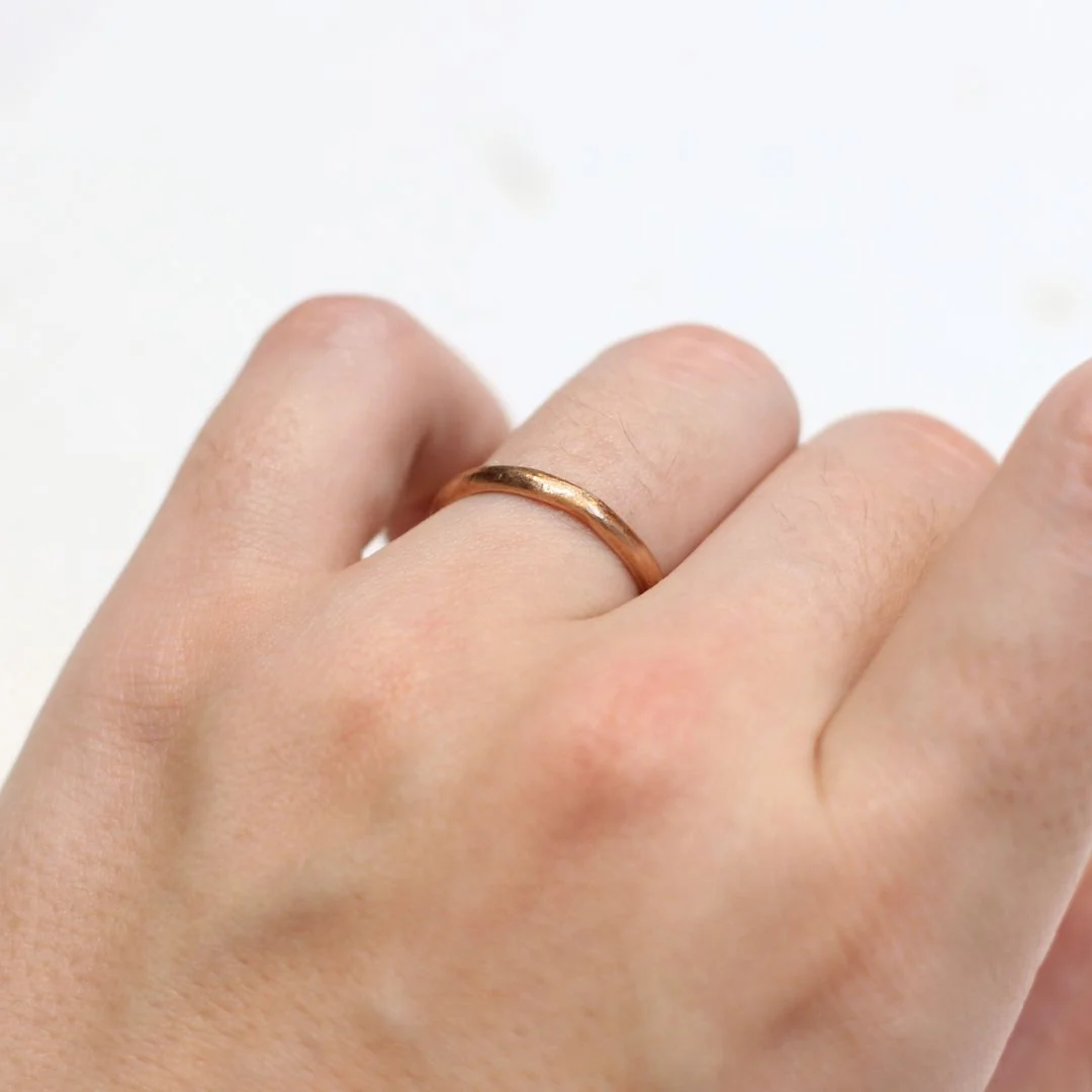 10k Rose Gold Satin Finish Band - Image 4