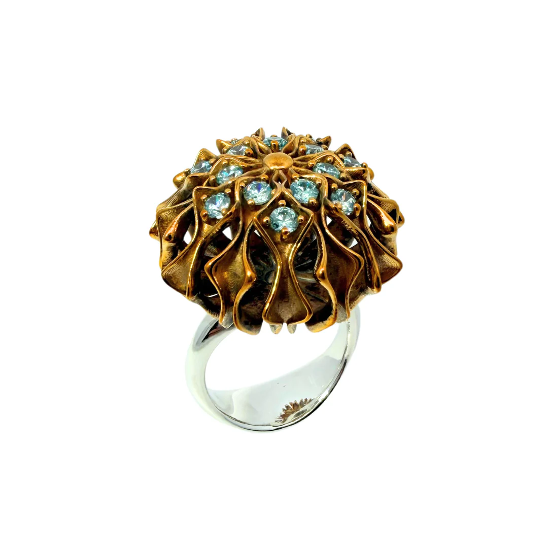 Sculptural CZ Statement Ring