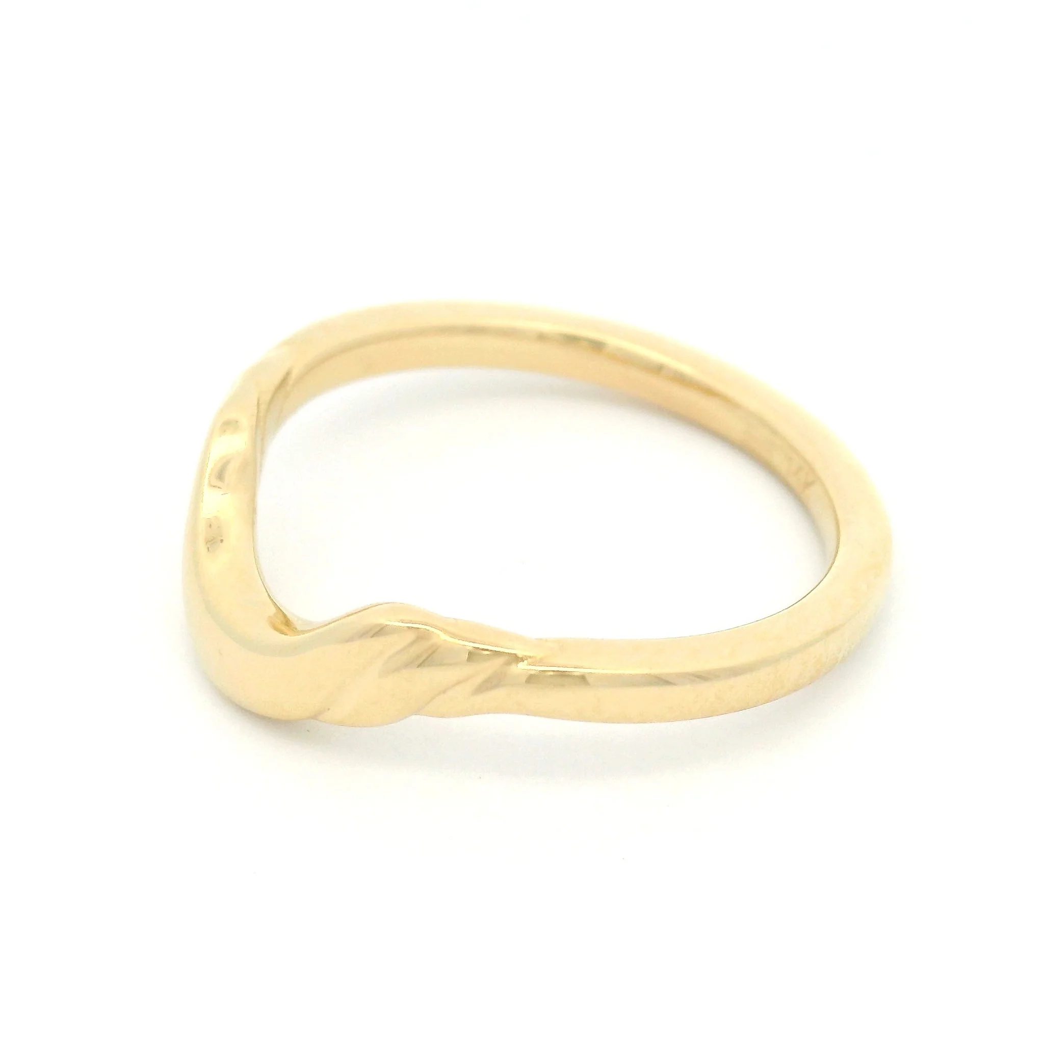 14k Yellow Contoured Sculpted Wedding Band - Image 3