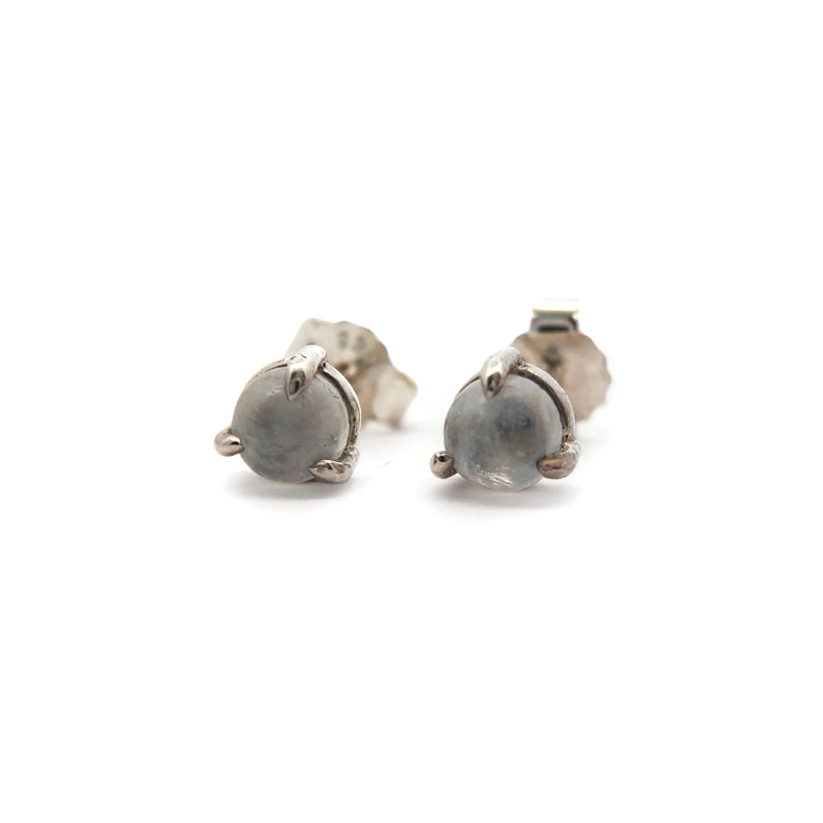 Silver 5mm Moonstone Studs - Image 2