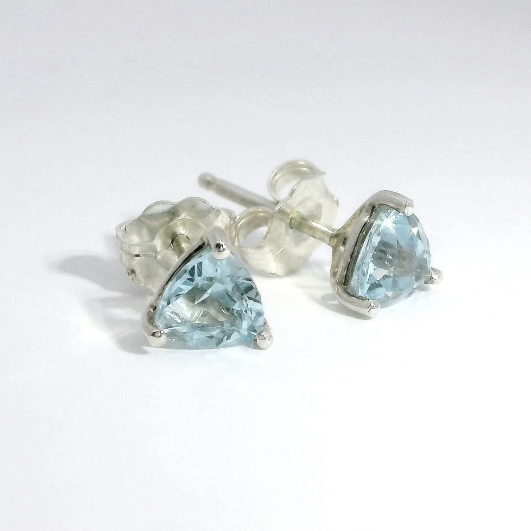 Silver and Blue Topaz Studs - Image 3