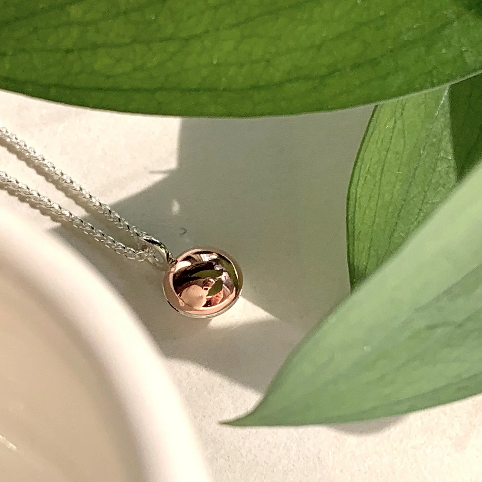 Silver and Copper Round Pendant - Image 2