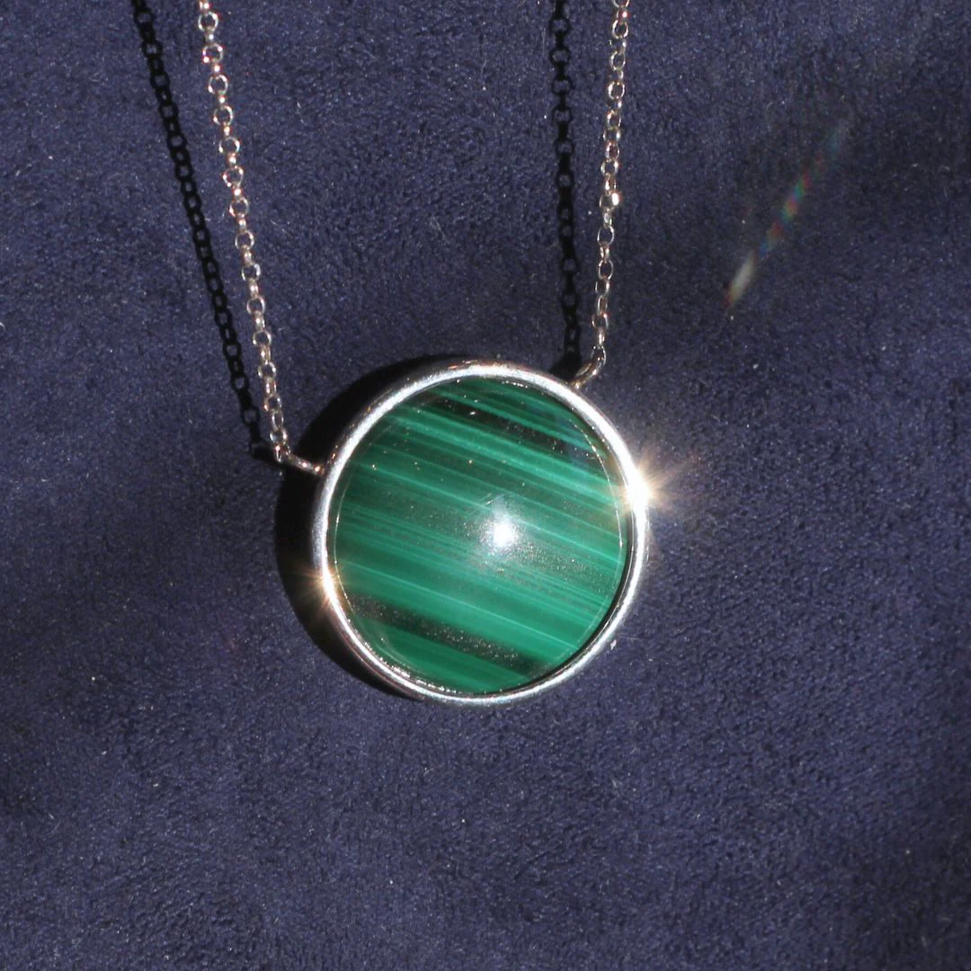 Silver Bezel Gemstone Necklace - Image 3