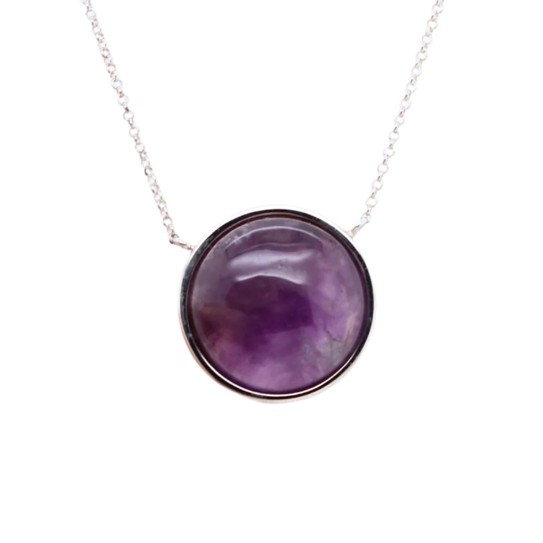 Silver Bezel Gemstone Necklace - Image 5