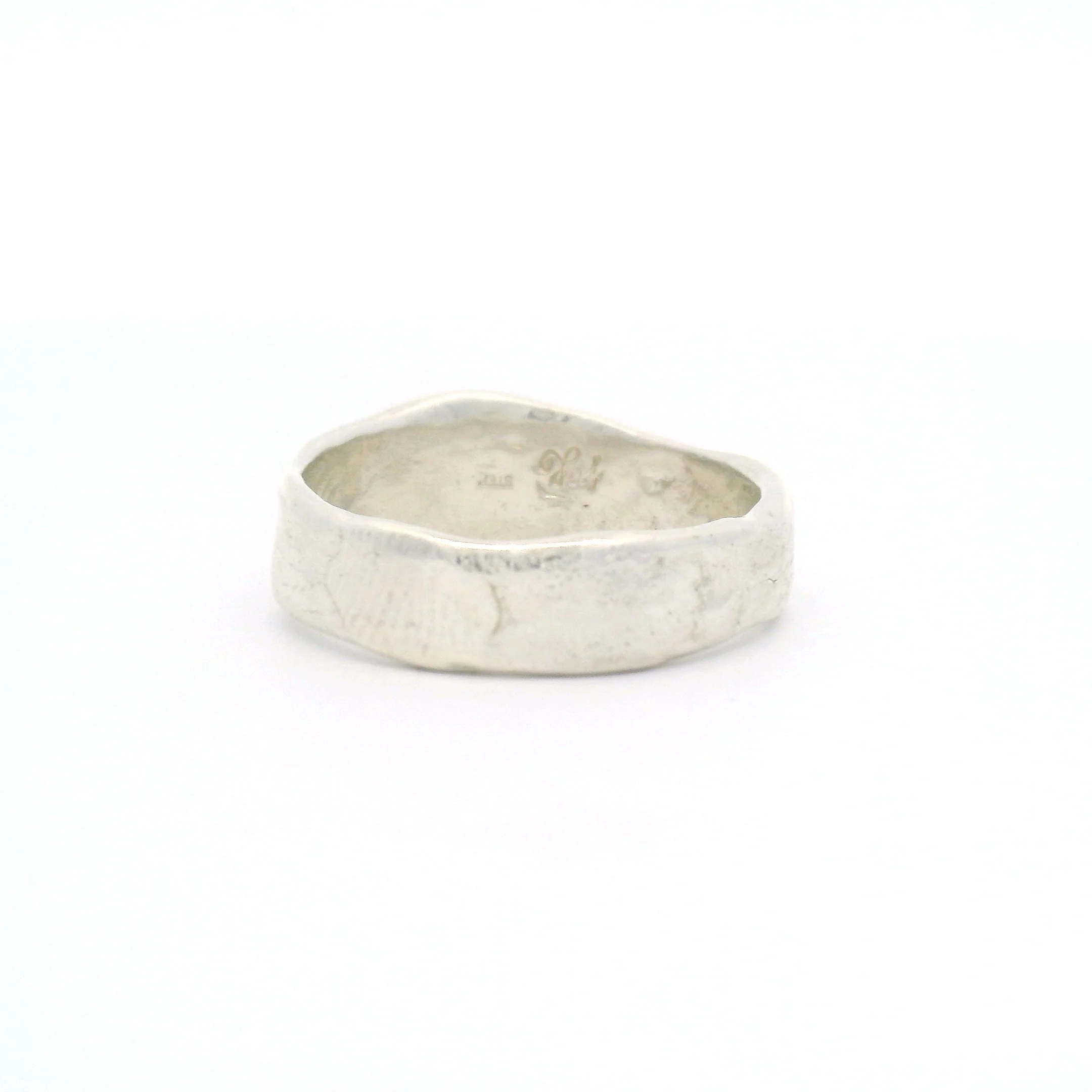 Silver Handcrafted Textured Band - Image 3