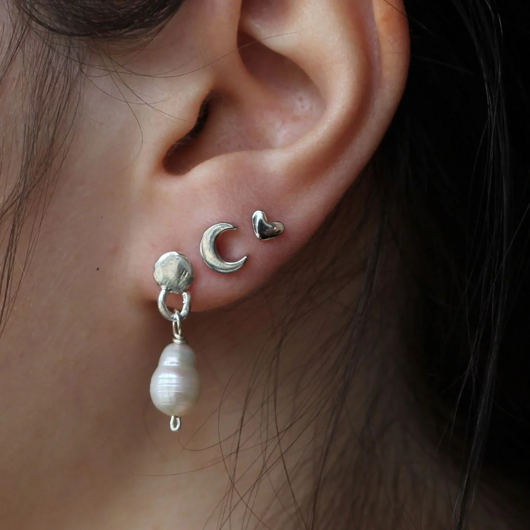 Silver Heart Studs - Image 2