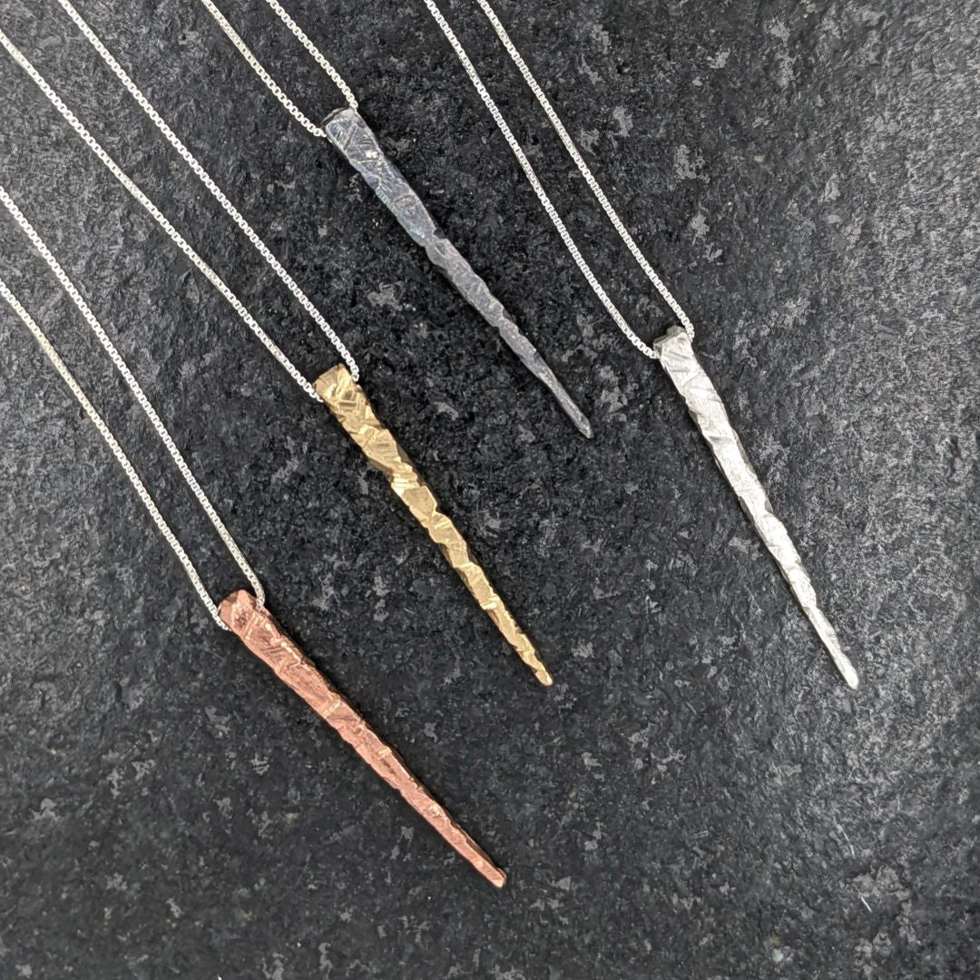 Small Silver Icicle Drop Necklace - Image 4