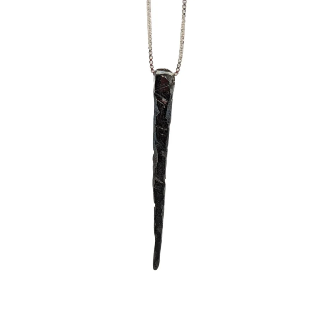 Small Silver Icicle Drop Necklace - Image 6