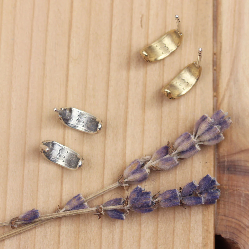 Silver Lavender Huggy Earrings - Image 5