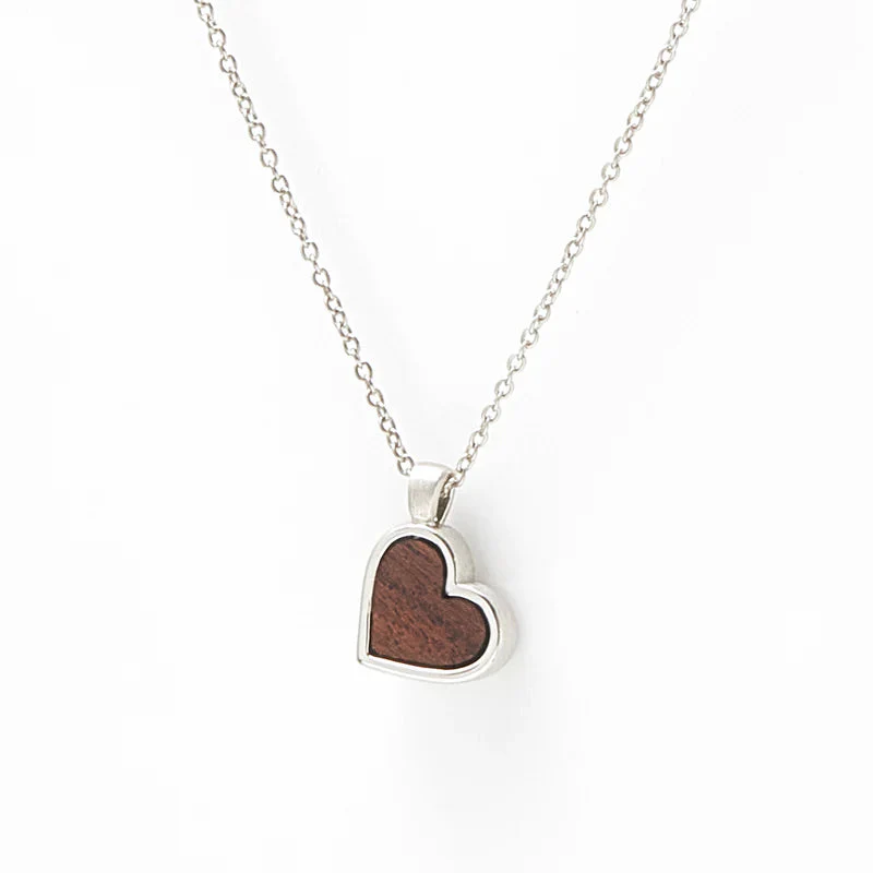 Silver Wood Heart Pendant - Image 2