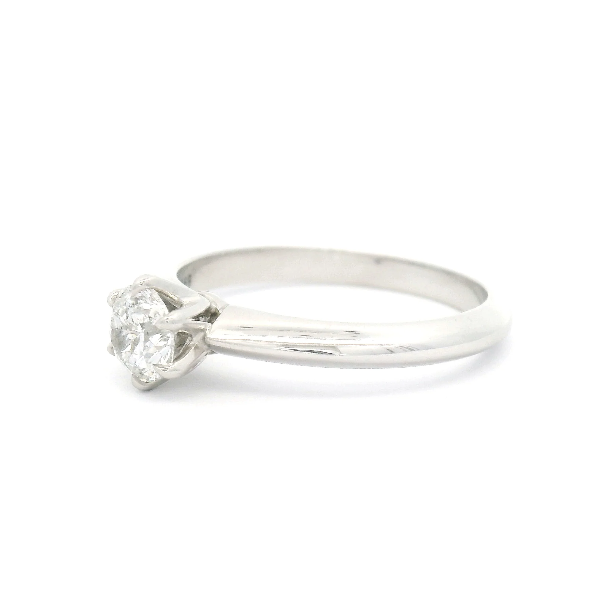 14k White Six Claw Solitaire with Natural 0.53ct Diamond - Image 2