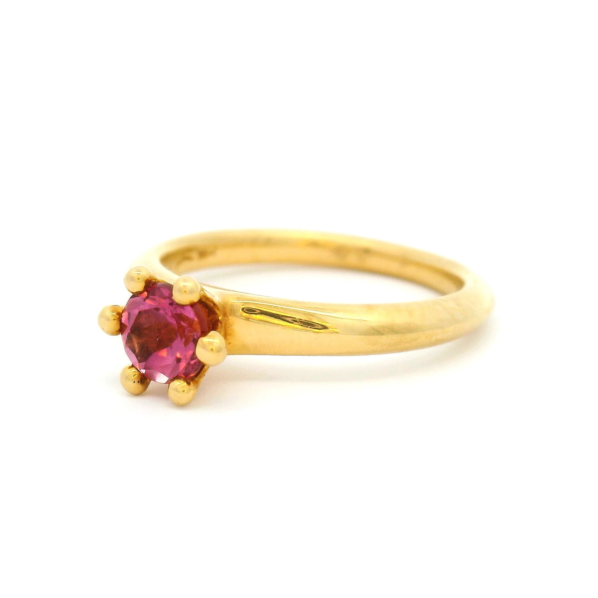 18k Yellow Six Claw Solitaire with 0.55ct Pink Tourmaline - Image 2