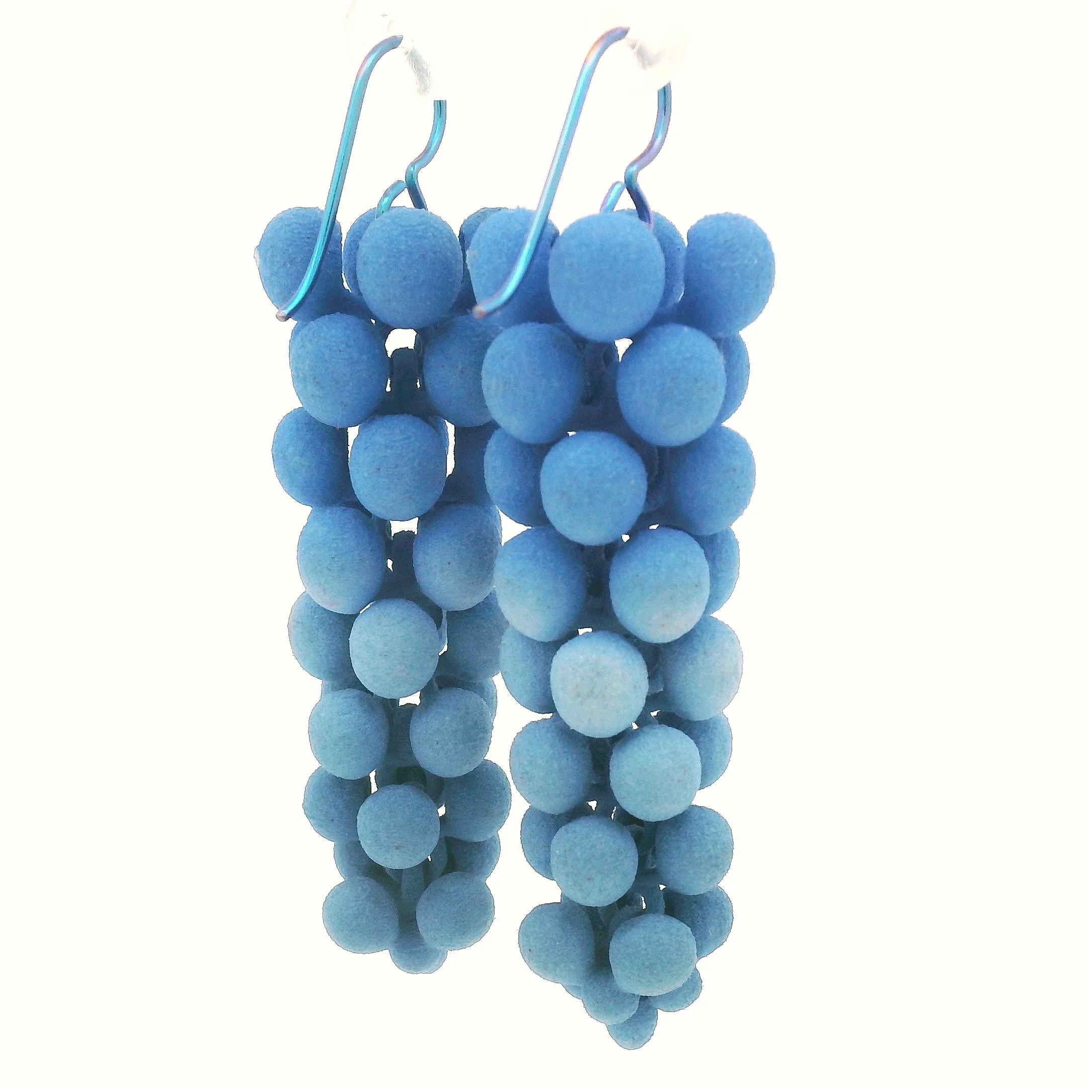 Small Blue Bubble Earrings - Image 2