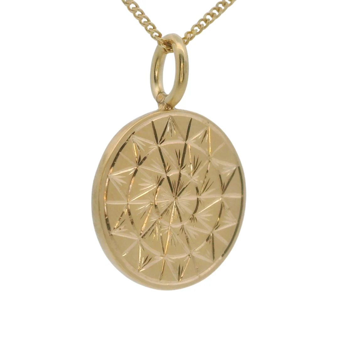 Small Mandala - Hand-Enagraved Gold Coin Necklace - Image 3