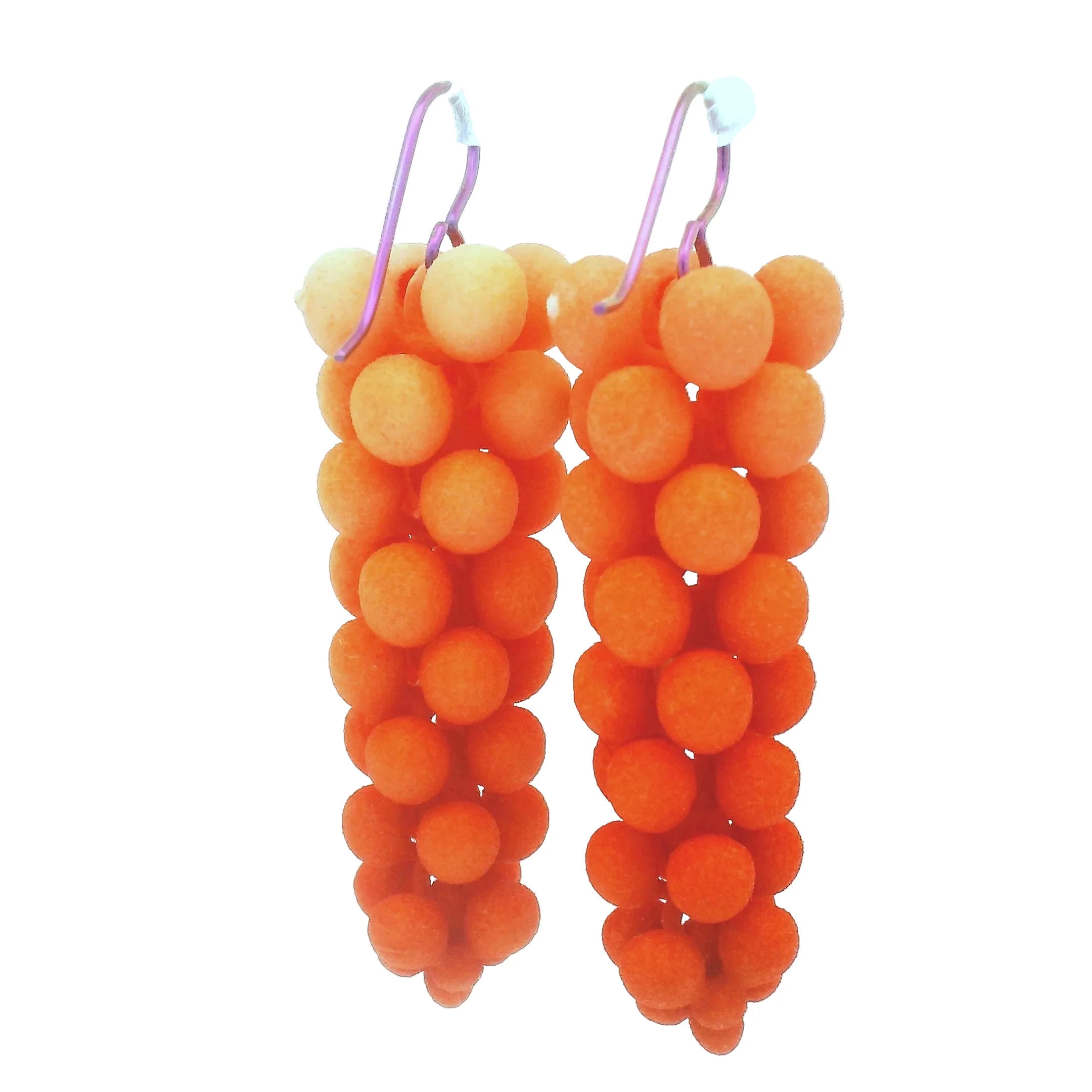 Small Orange Bubble Earrings - Image 3