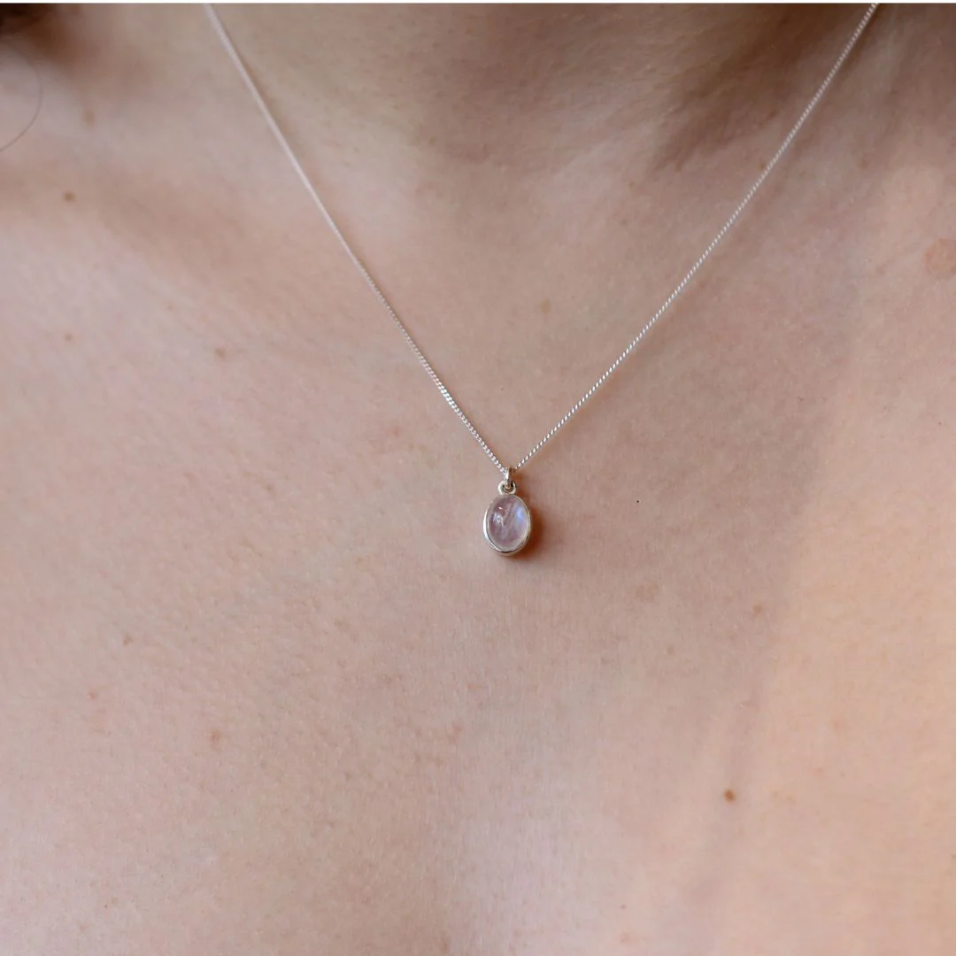 Small Oval Moonstone Necklace - Image 3