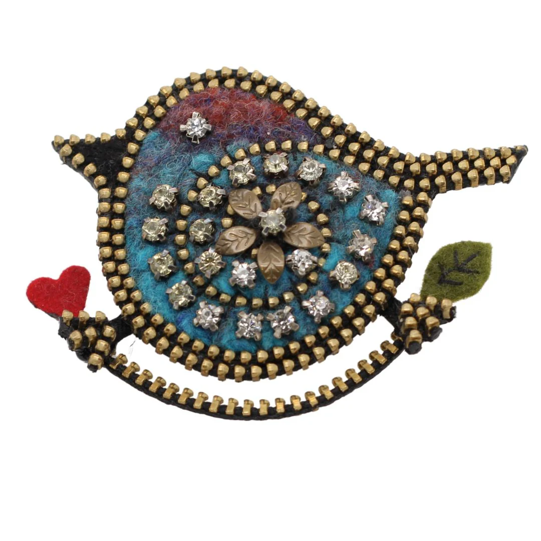 Small Sparkly Bird Brooch - Image 3