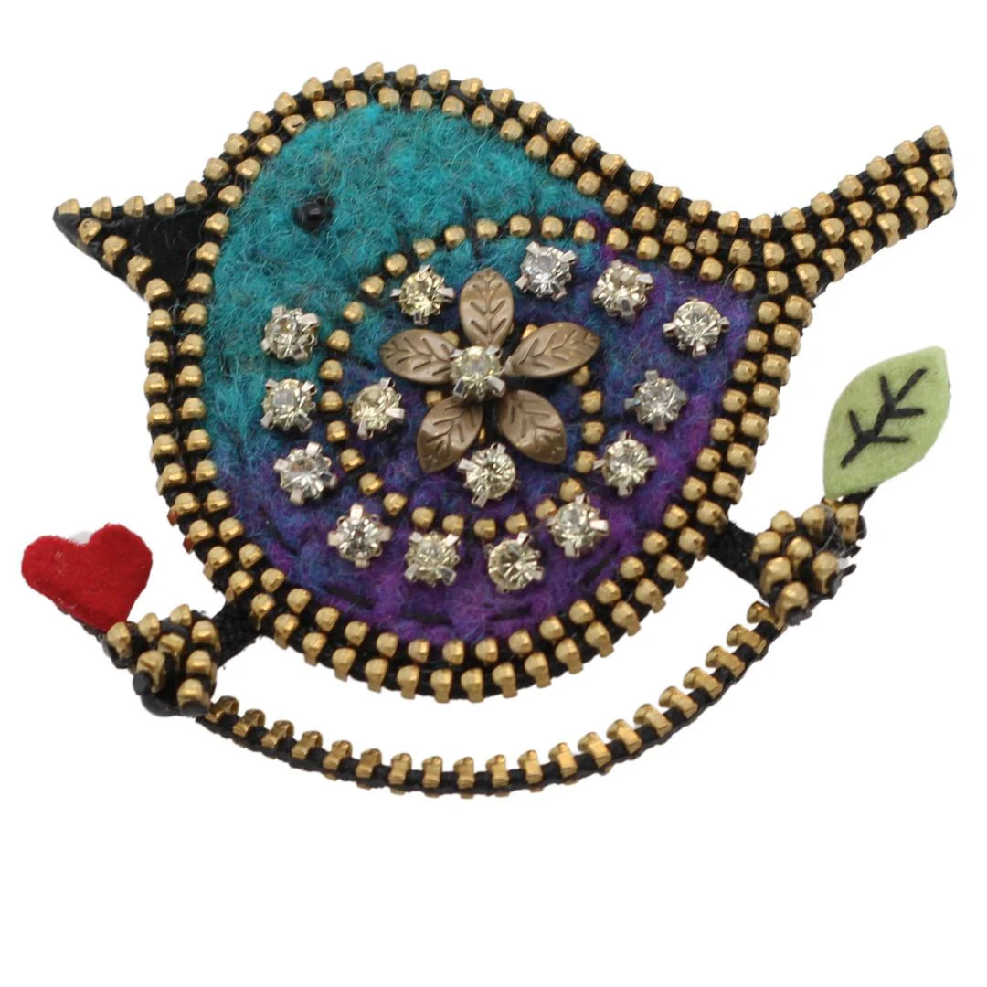 Small Sparkly Bird Brooch - Image 4