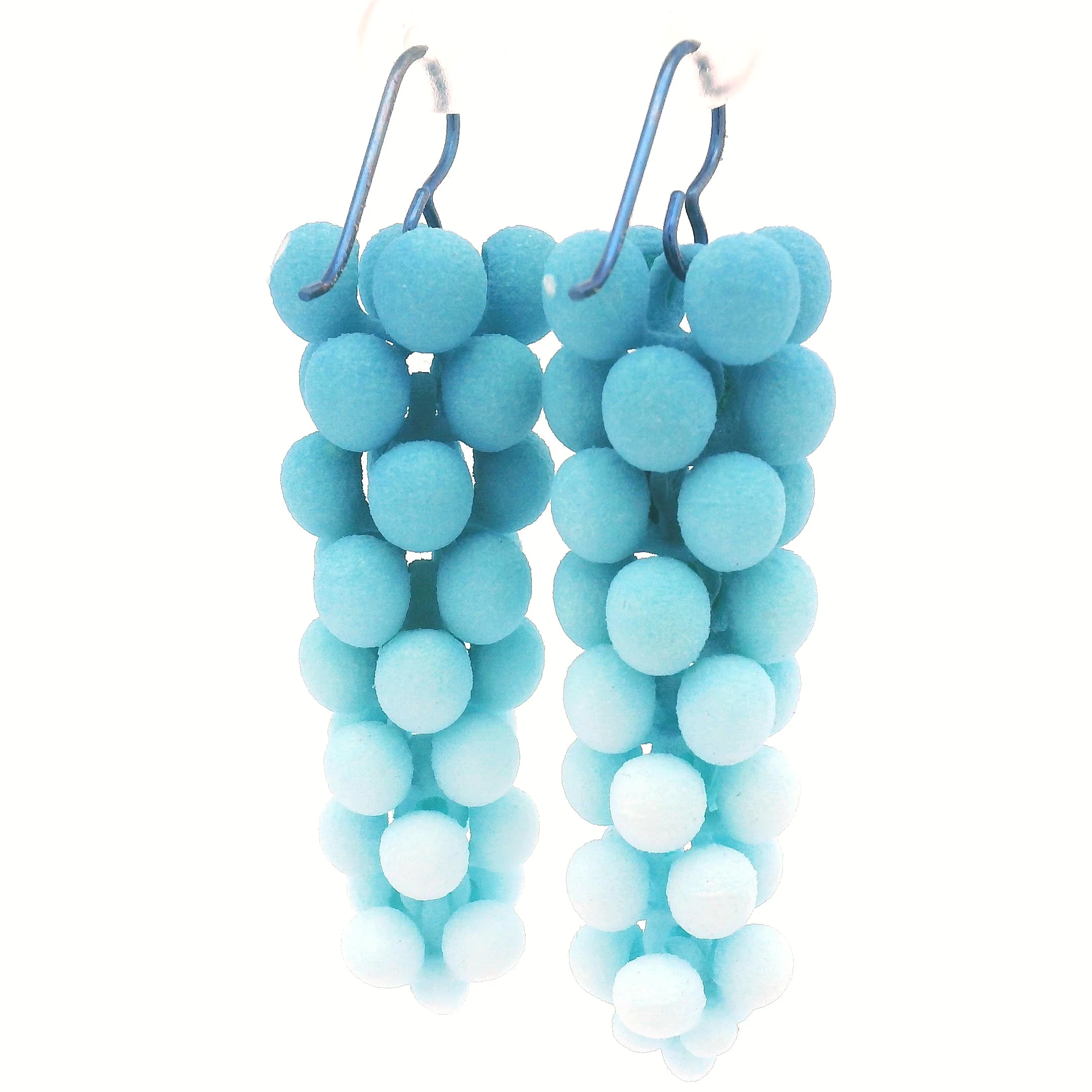 Small Whisper Blue Bubble Earrings - Image 3