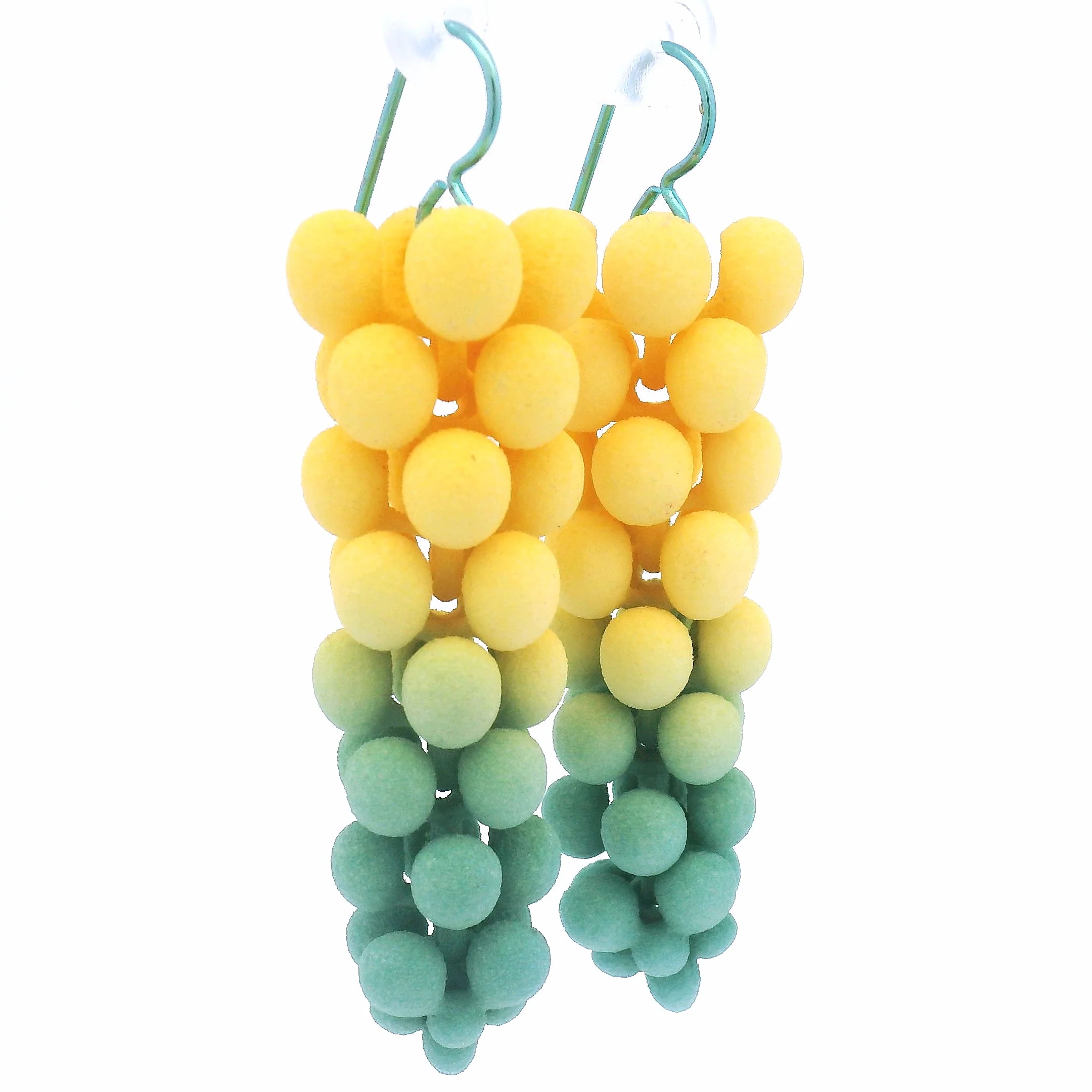 Small Yellow Sage Bubble Earrings - Image 2
