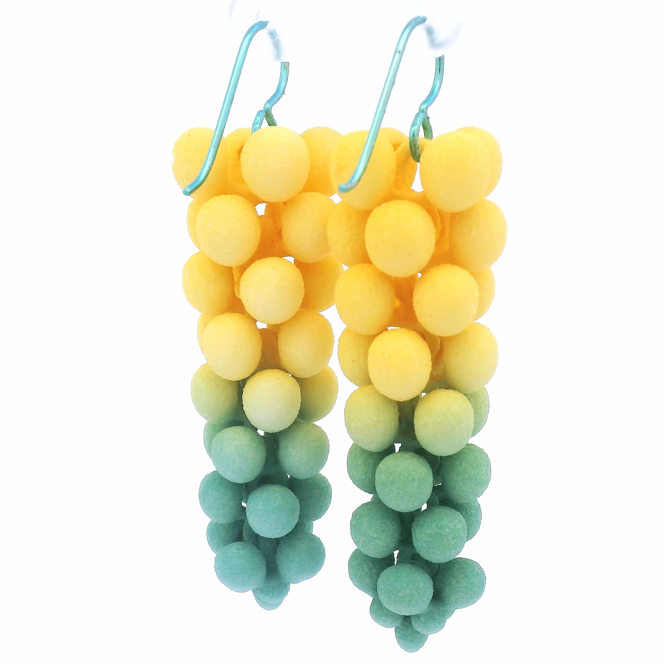 Small Yellow Sage Bubble Earrings - Image 3