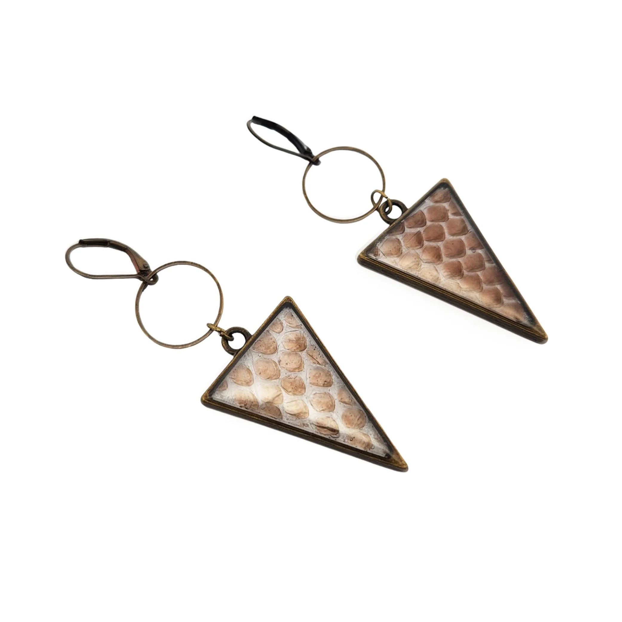 Snakeskin Triangle Earrings - Image 2