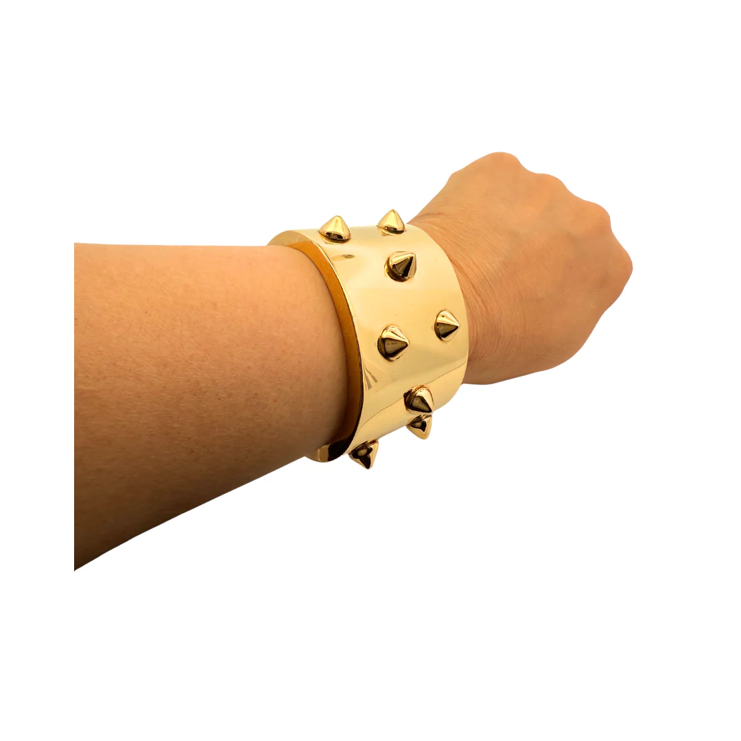 Spiked Brass Cuff - Image 2