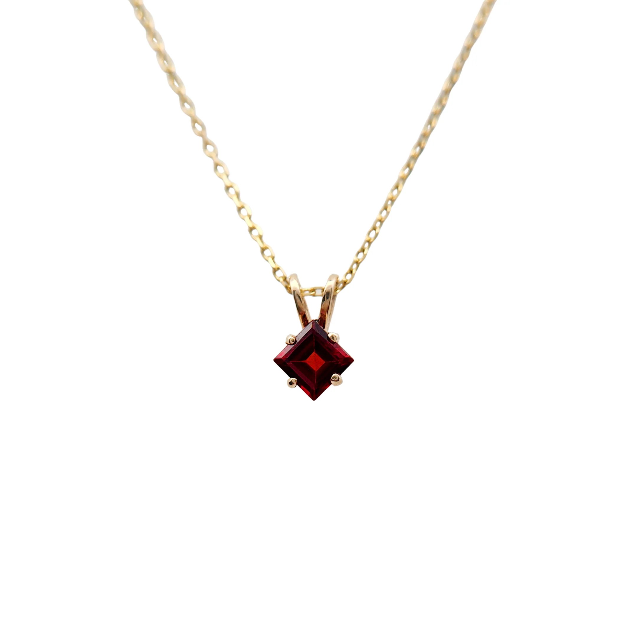 Square-Cut Garnet Necklace - Image 3