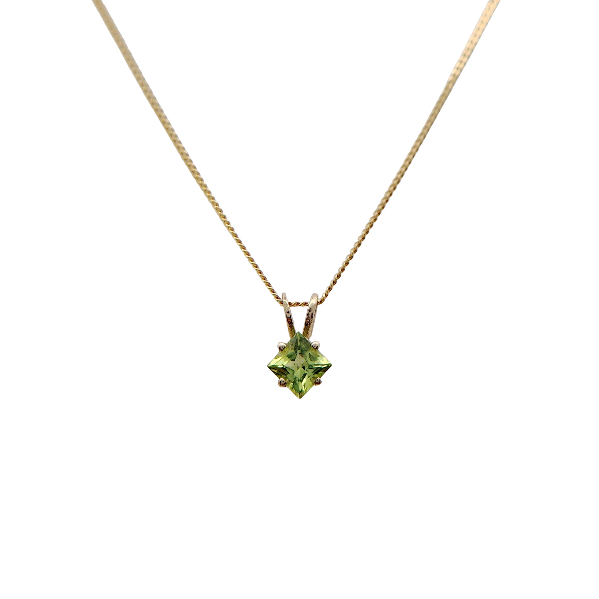 Square-Cut Peridot Necklace - Image 3