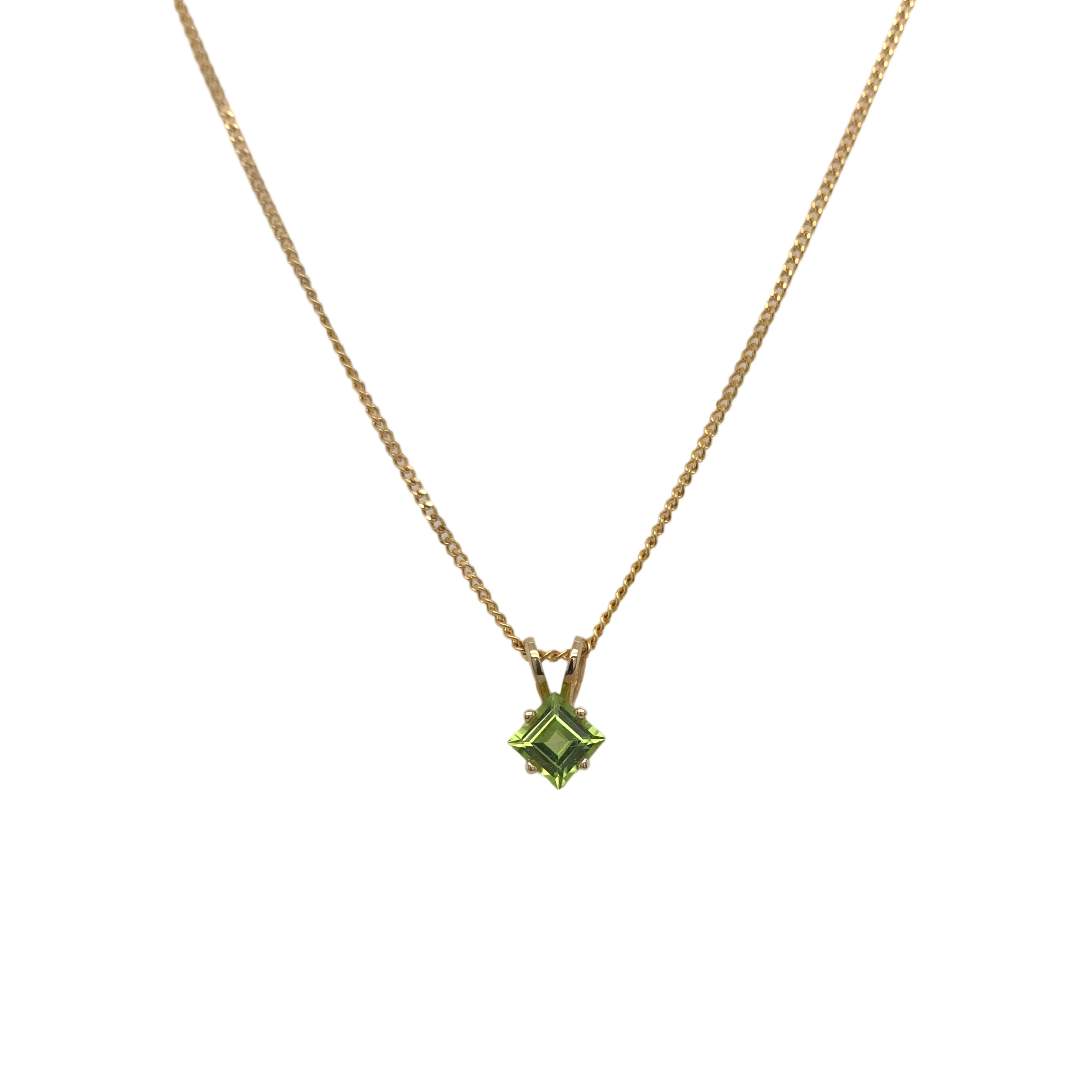 Square-Cut Peridot Necklace - Image 4