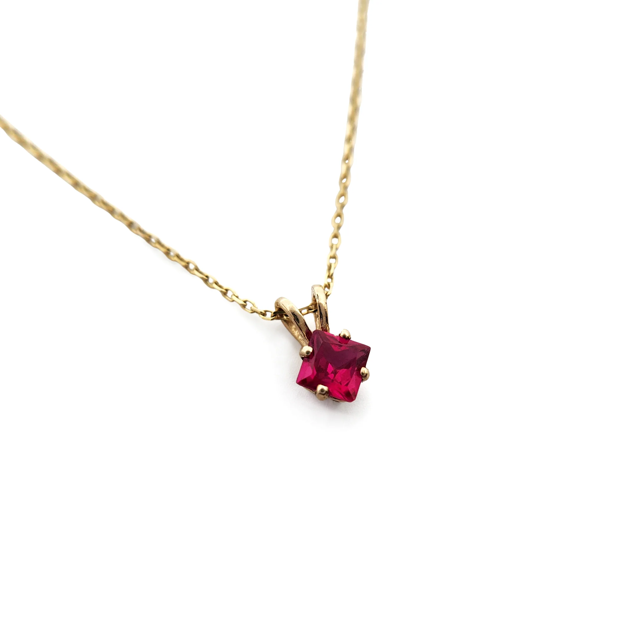 Square-Cut Ruby Necklace - Image 2