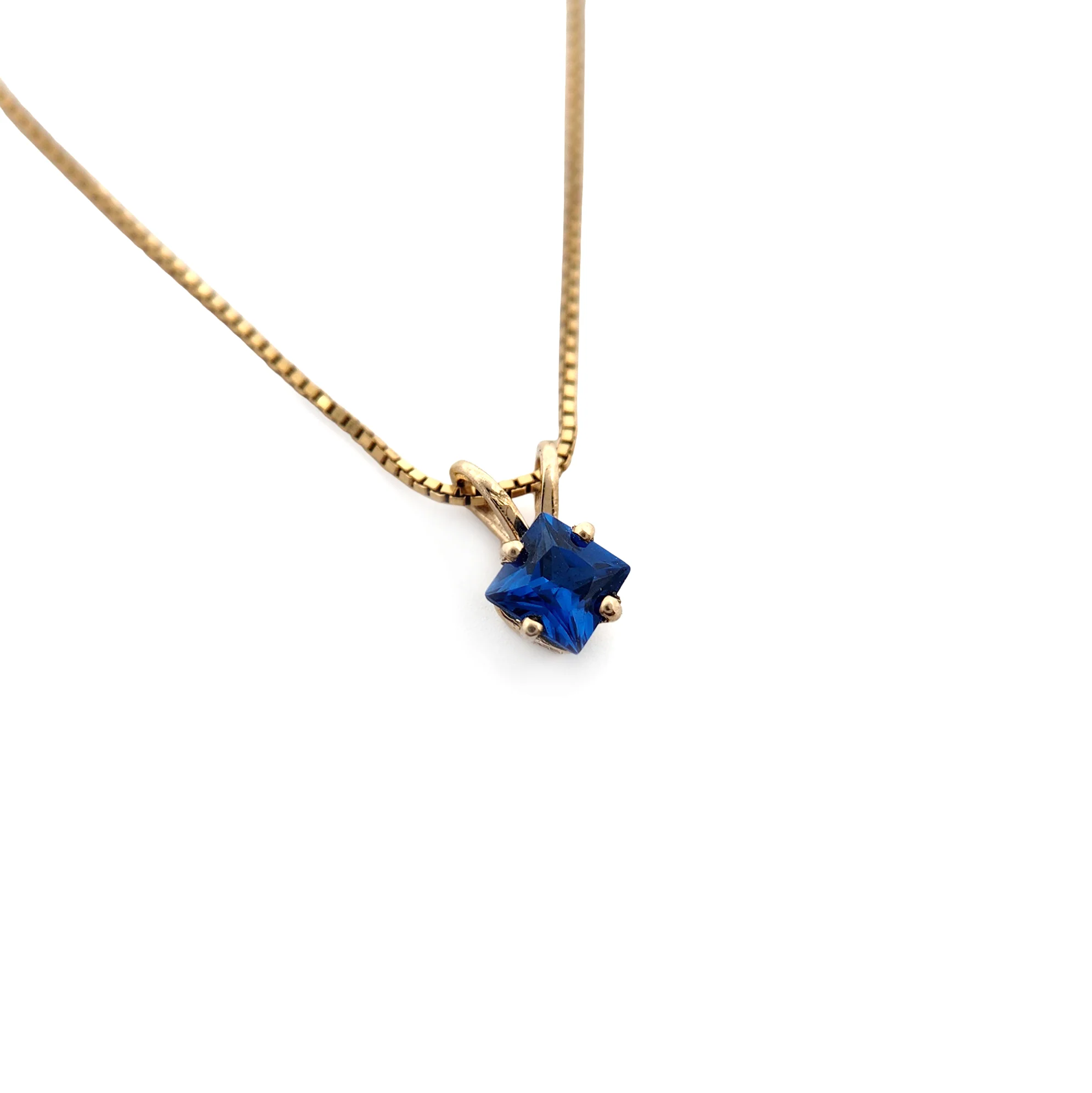Square-Cut Sapphire Necklace - Image 2