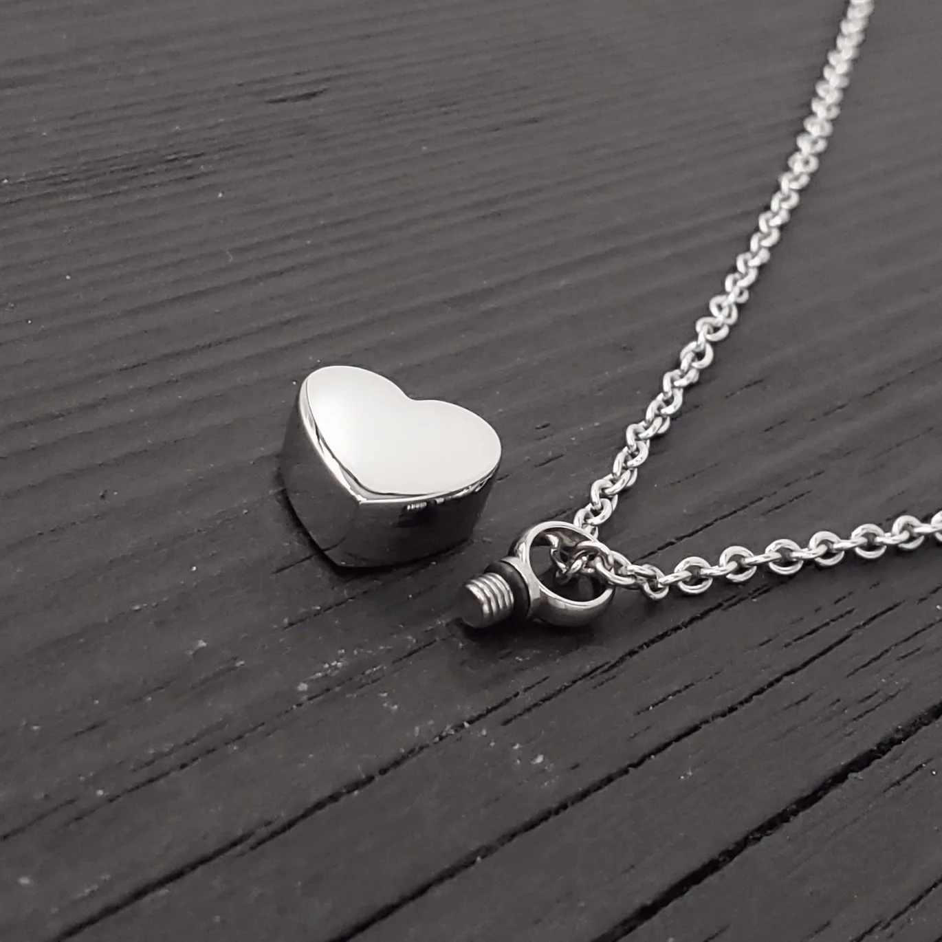 Stainless Steel Tiny Heart Urn Necklace - Image 2