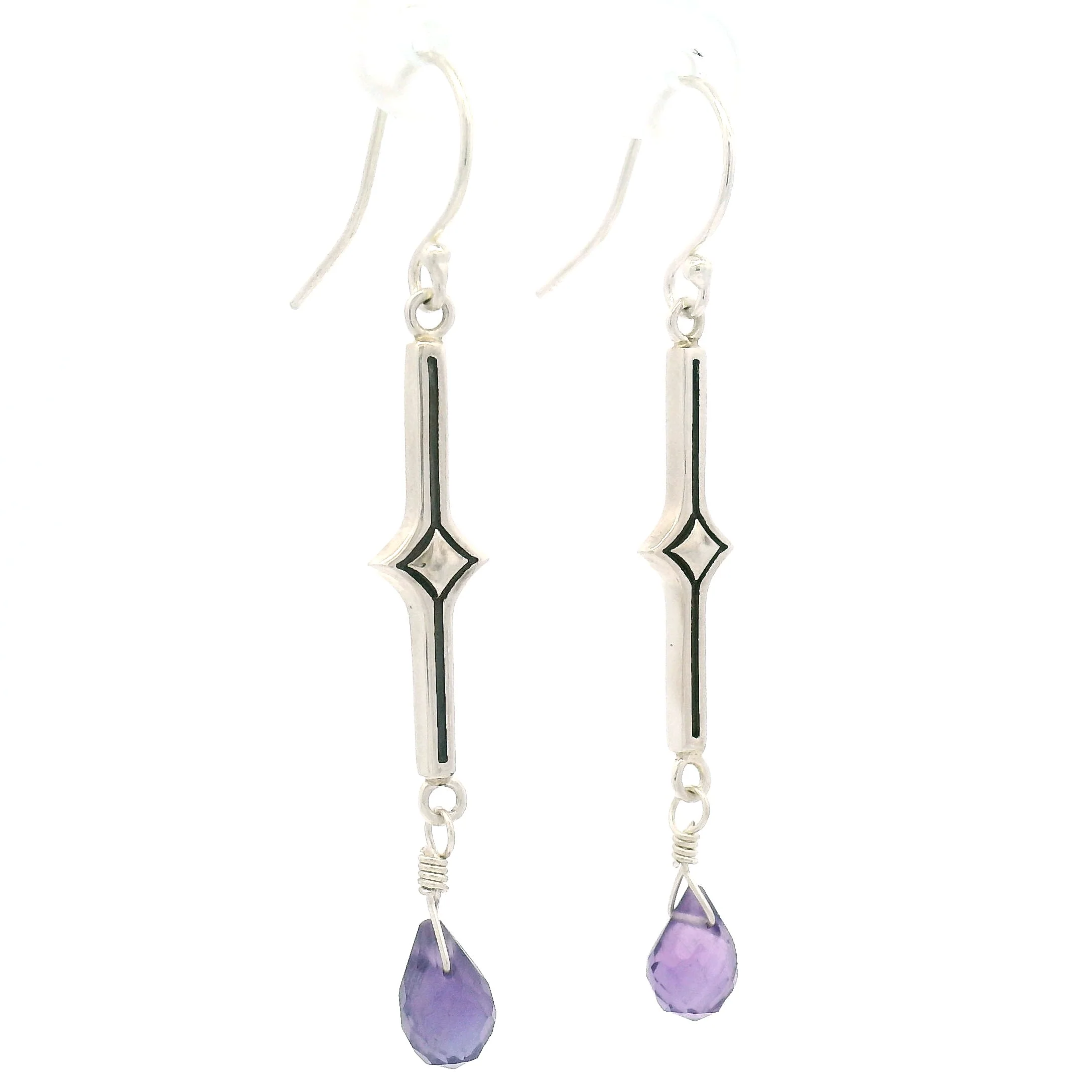 Sterling Silver Amethyst Baluster Earrings - Image 3