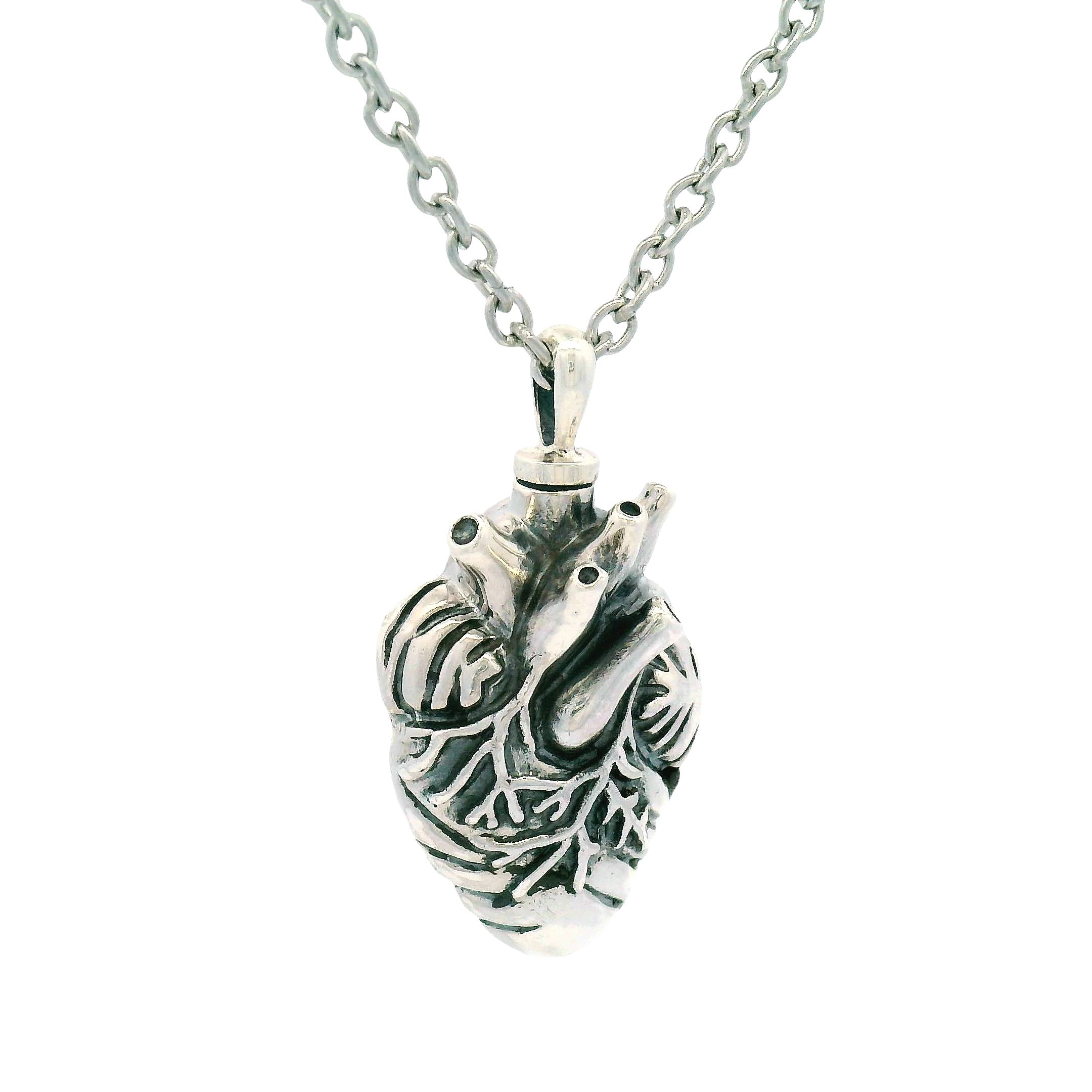 Sterling Silver Anatomical Heart Urn Pendant - Image 3