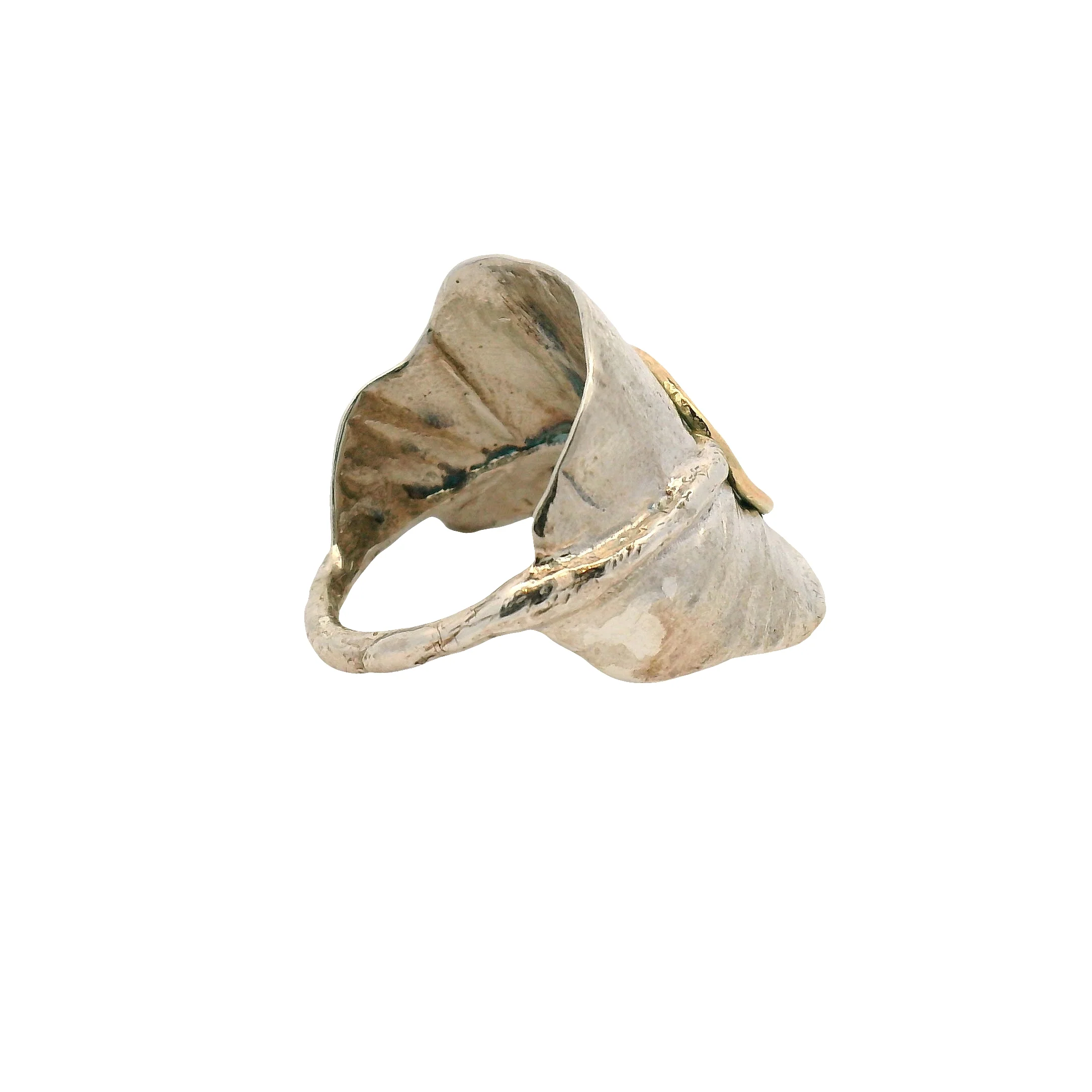 Sterling Silver and Sapphire Leaf Ring - Image 2