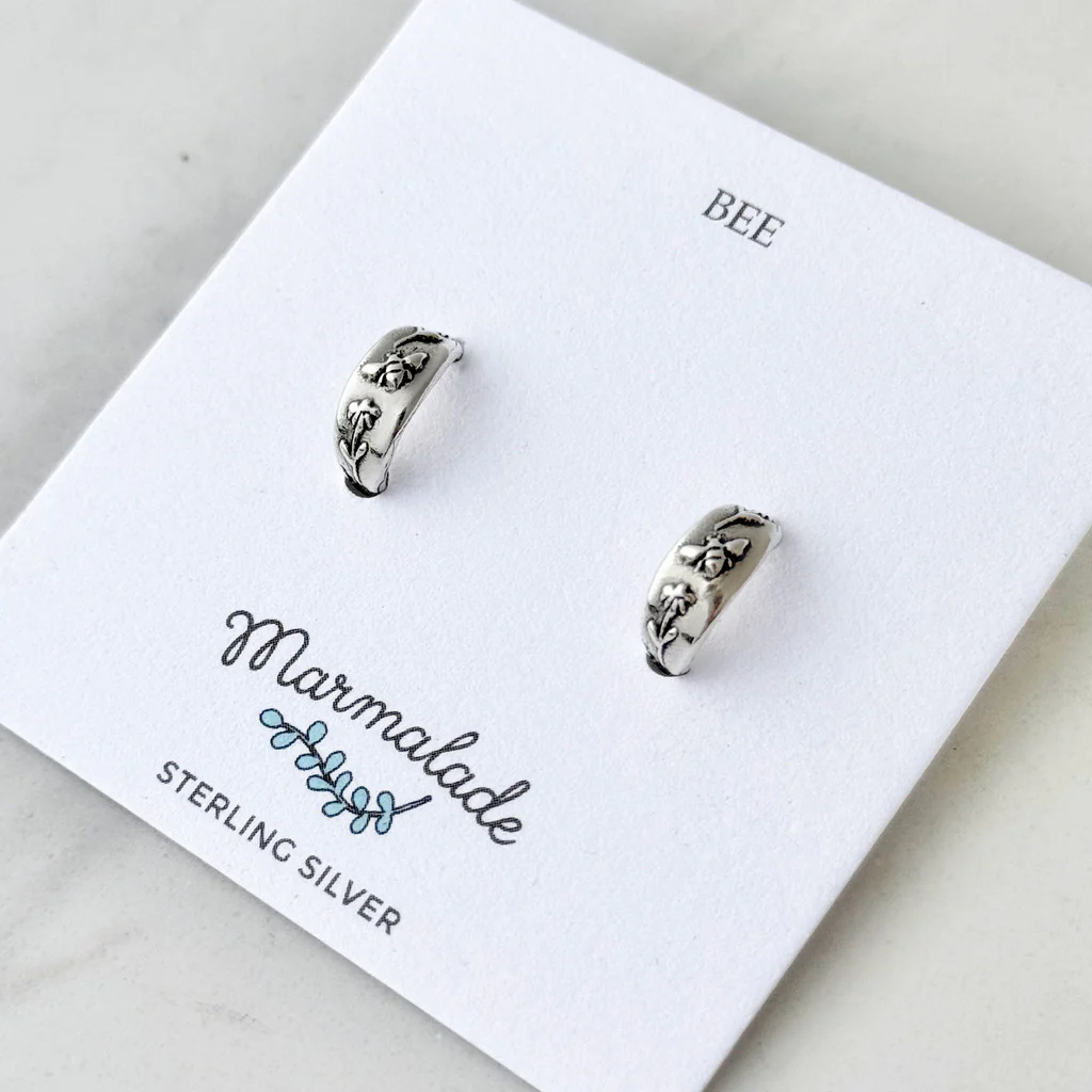 Sterling Silver Bee Huggy Earring - Image 3