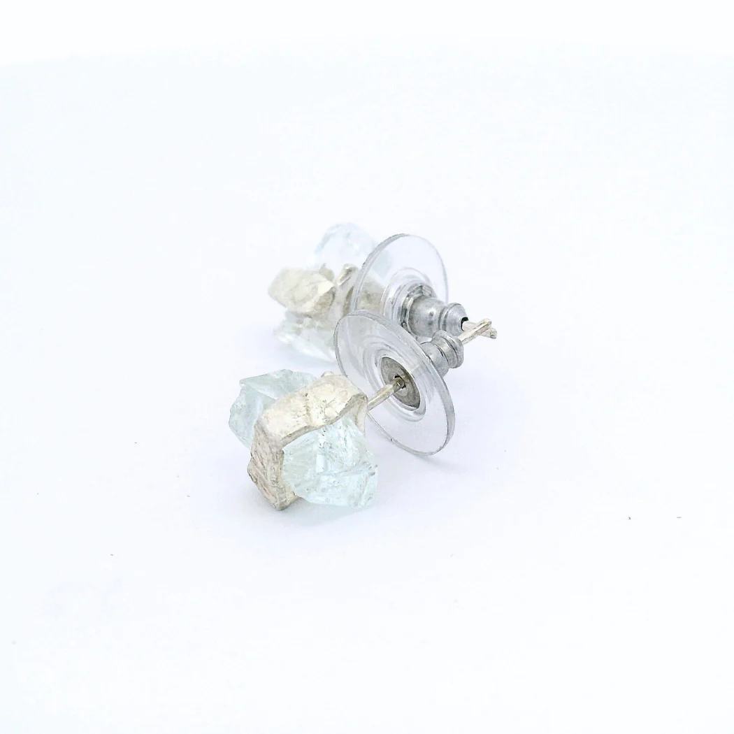 Sterling Silver Bus Stop Glass Stud Earrings - Image 3