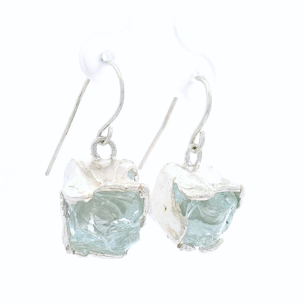Sterling Silver Bus Stop Glass Earrings - Image 3