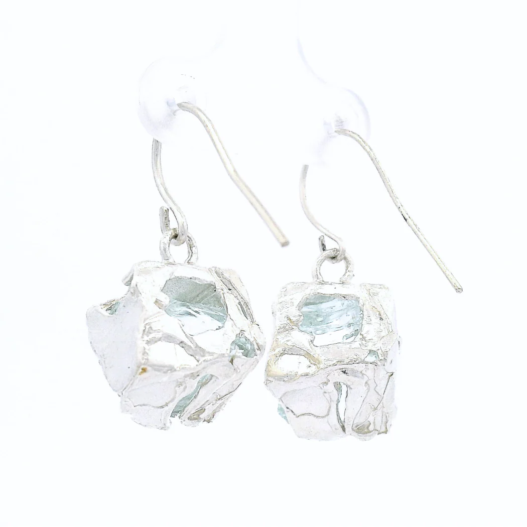 Sterling Silver Bus Stop Glass Earrings - Image 4