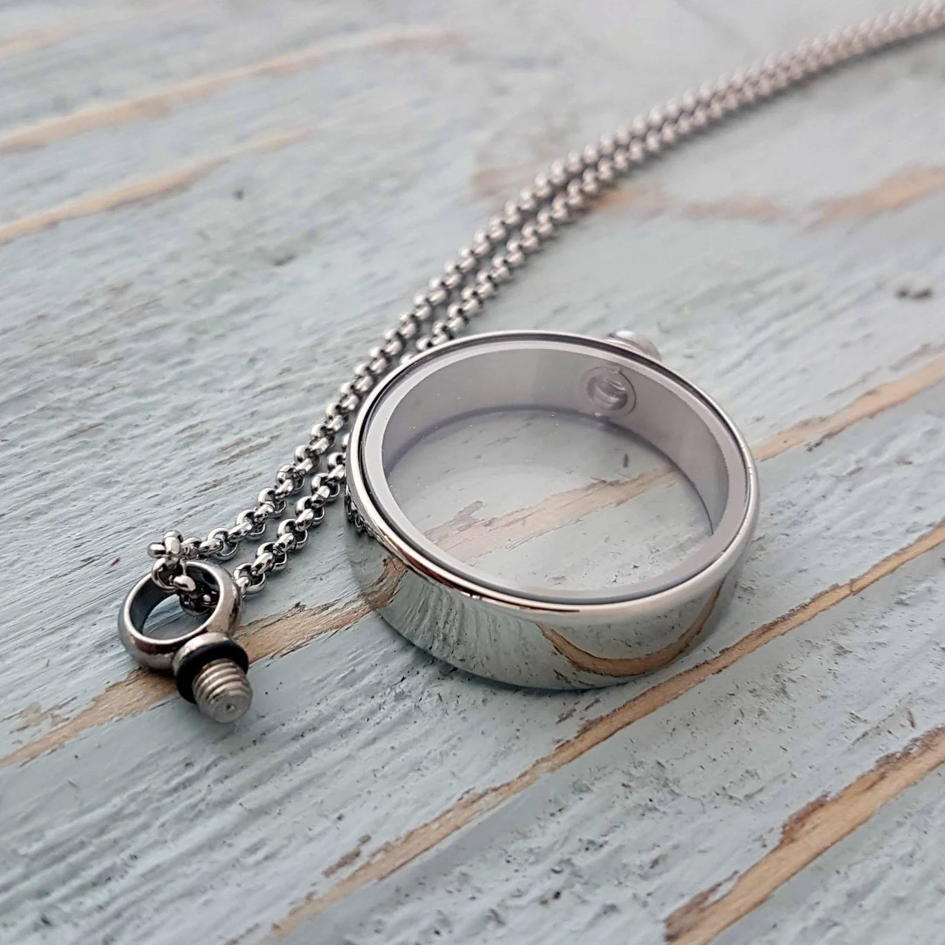 Sterling Silver Glass Secret Capsule Necklace - Image 3