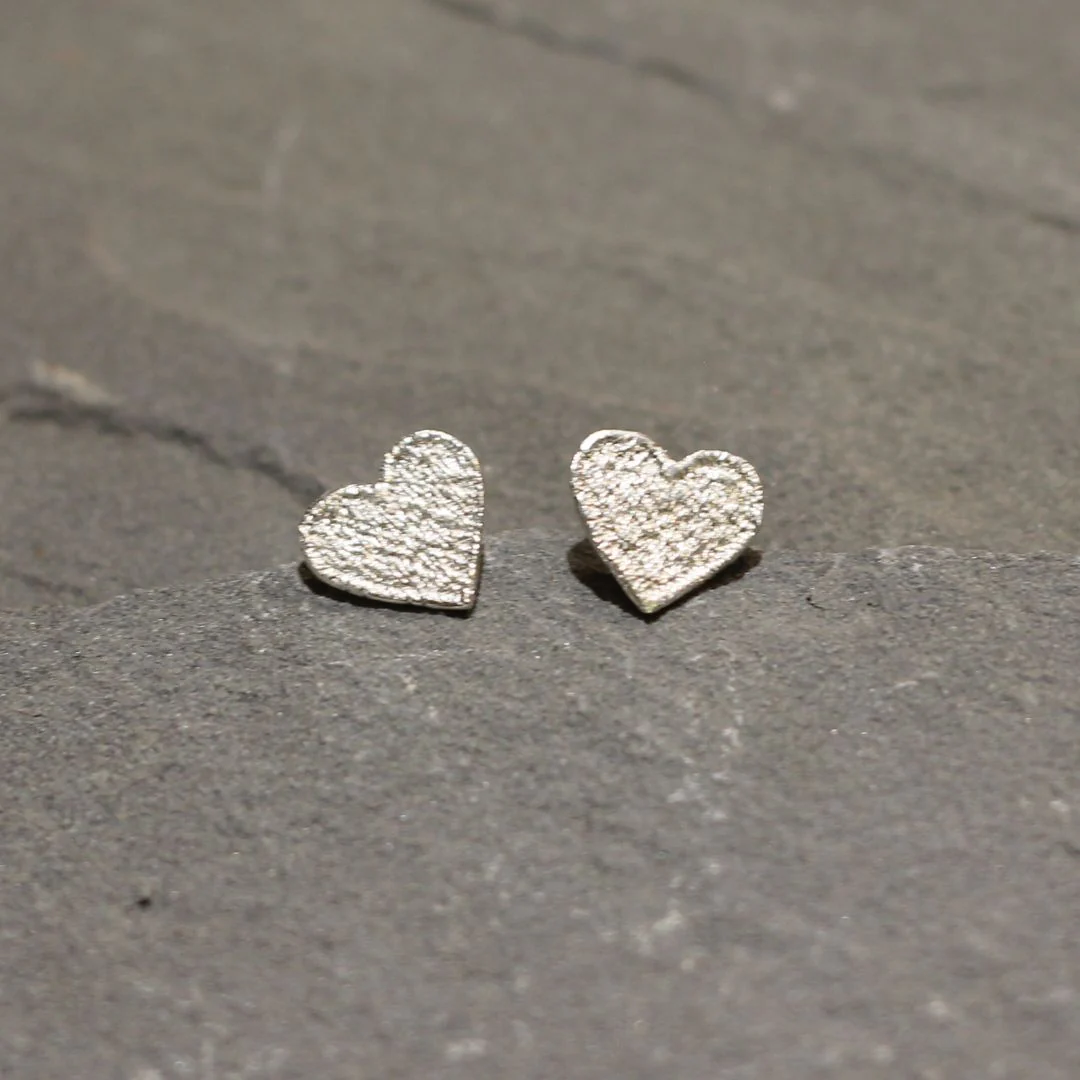 Sterling Silver Heart Lace Studs - Image 3