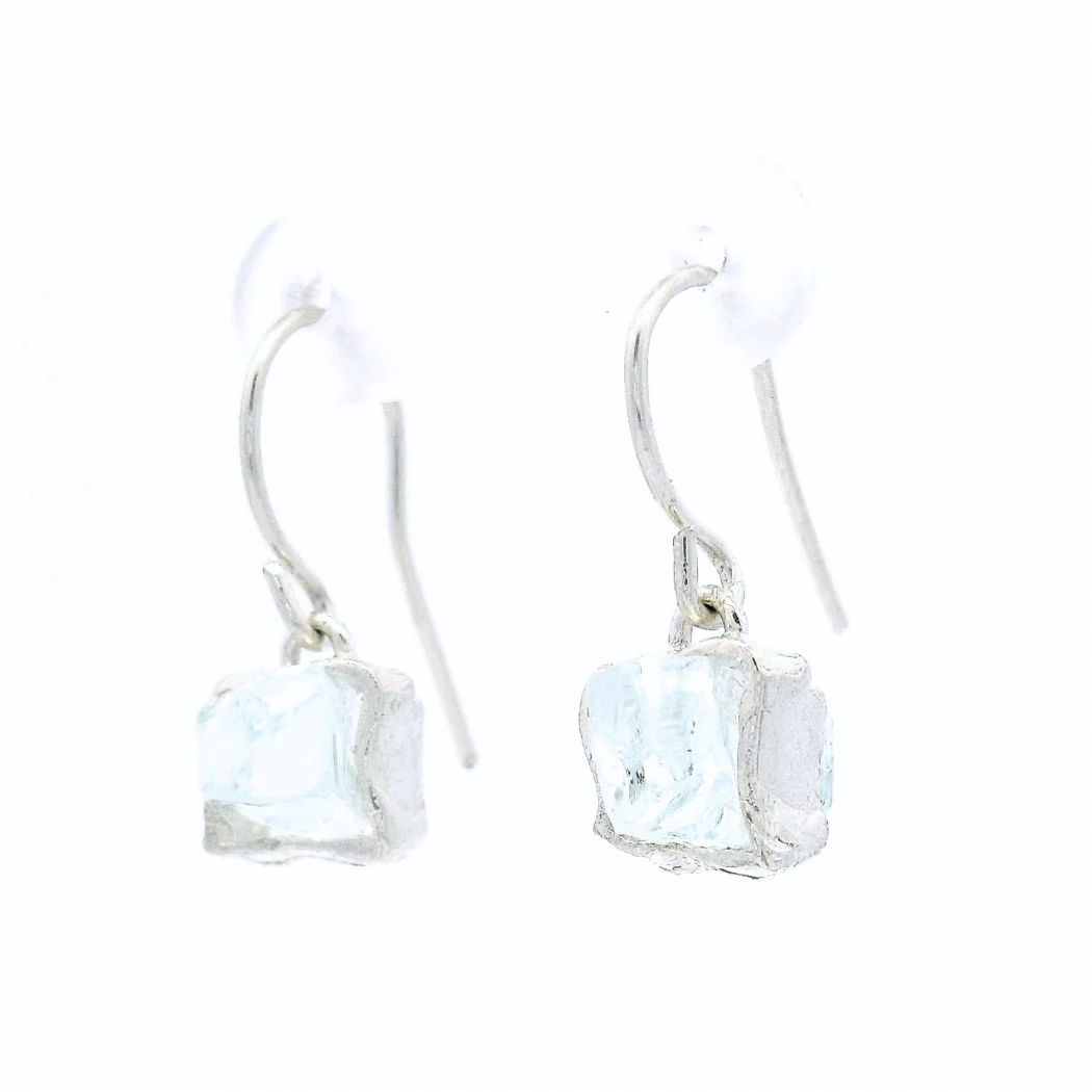 Sterling Silver Short Bus Stop Glass Earrings - Image 4