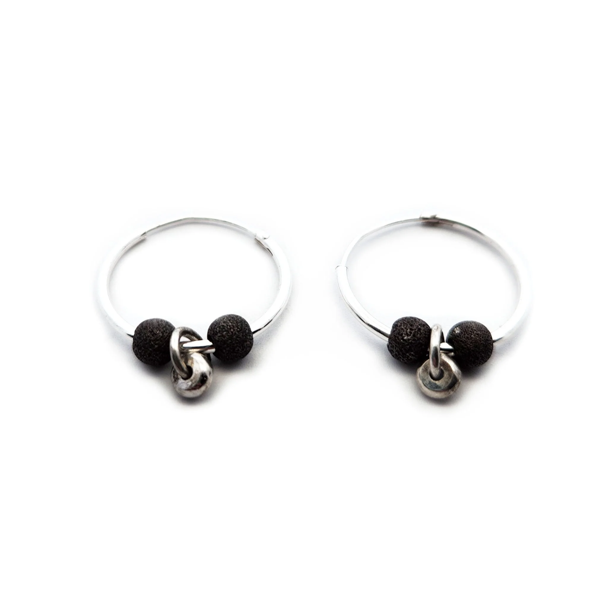 Sterling Silver Hoops with Charms - Image 2