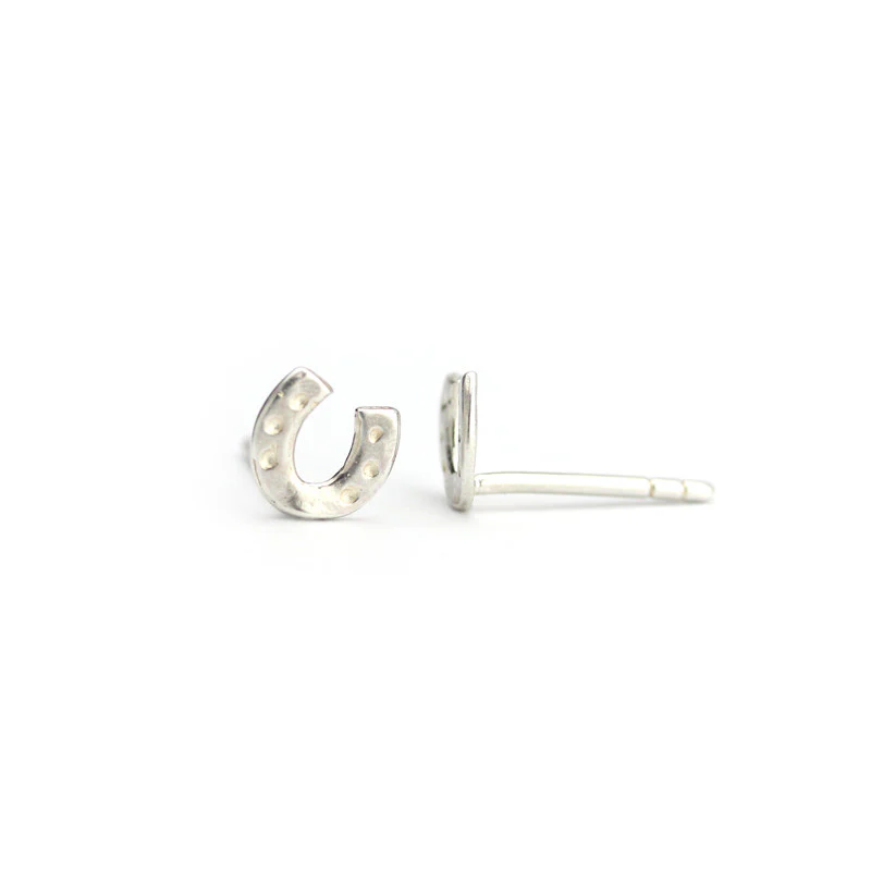 Sterling Silver Horseshoe Stud Earrings - Image 2